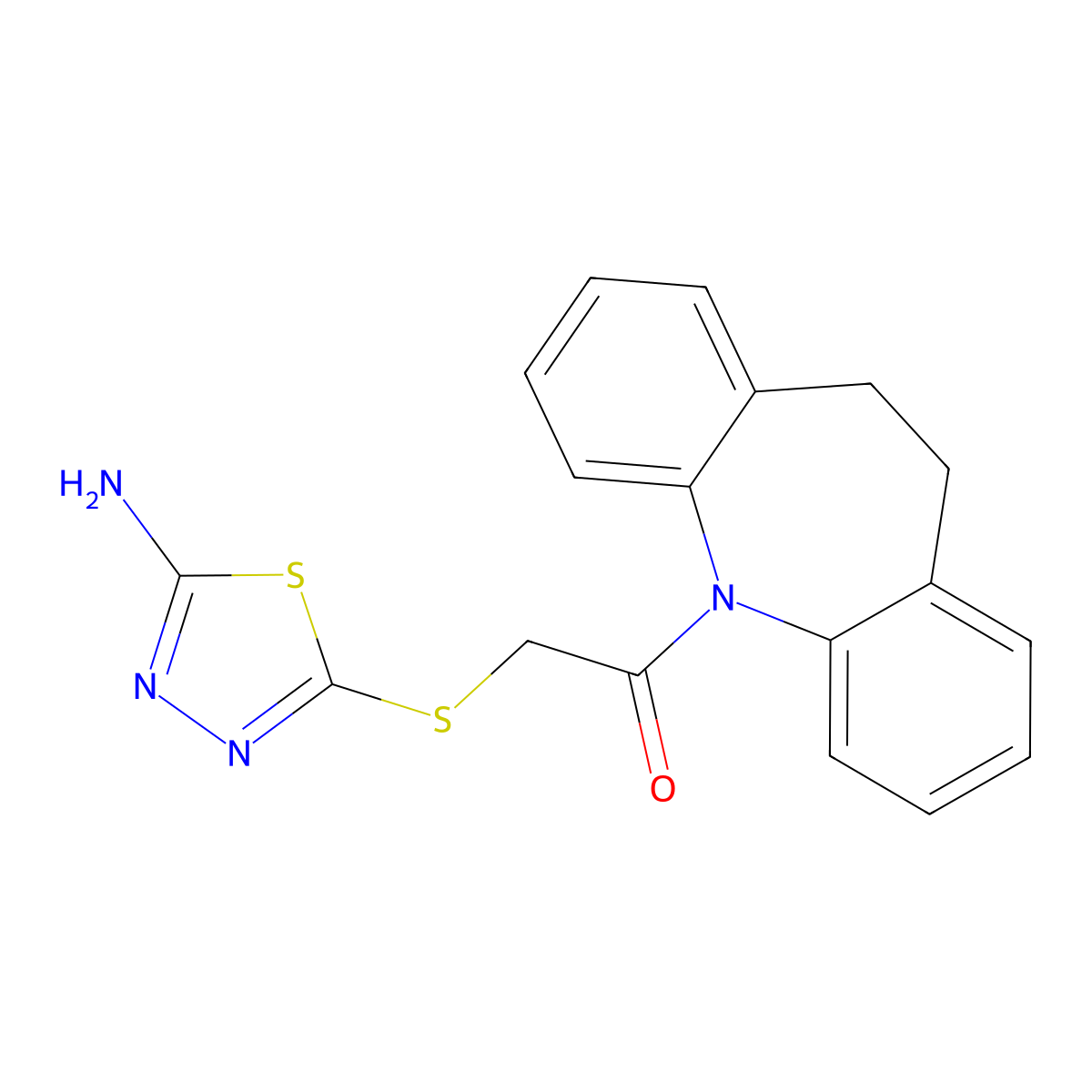 2-[(5-Amino-1,3,4-thiadiazol-2-yl)sulfanyl]-1-(5,6-dihydrobenzo[b][1]benzazepin-11-yl)ethanone molecular structure, CAS 303202-72-4