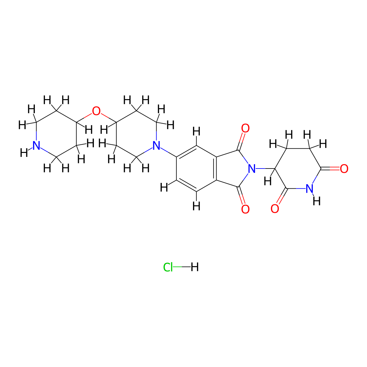 2-(2,6-Dioxopiperidin-3-yl)-5-(4-(piperidin-4-yloxy)piperidin-1-yl)isoindoline-1,3-dione hydrochloride molecular structure, CAS 3032021-30-7