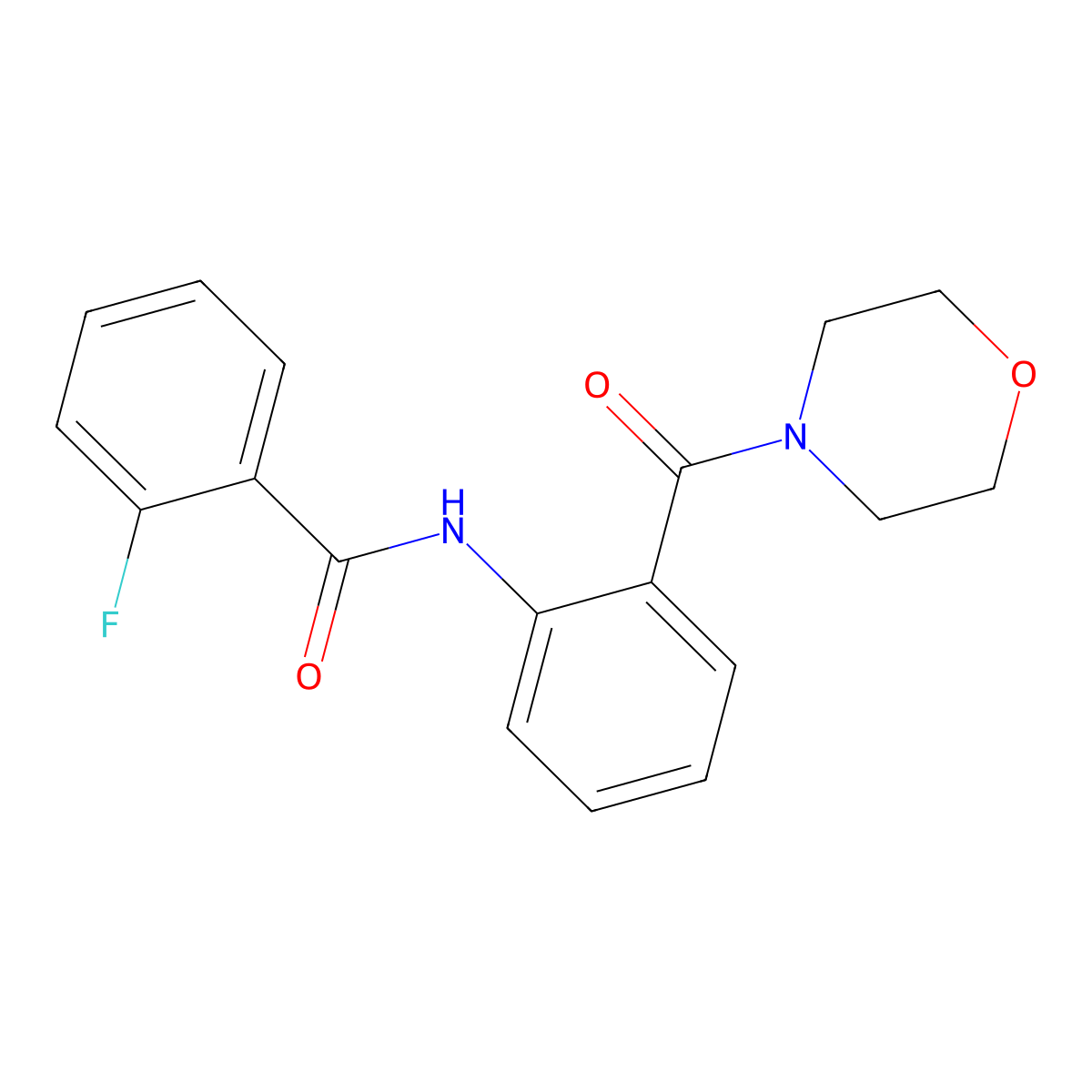 2-fluoro-N-[2-(morpholine-4-carbonyl)phenyl]benzamide molecular structure, CAS 303203-24-9