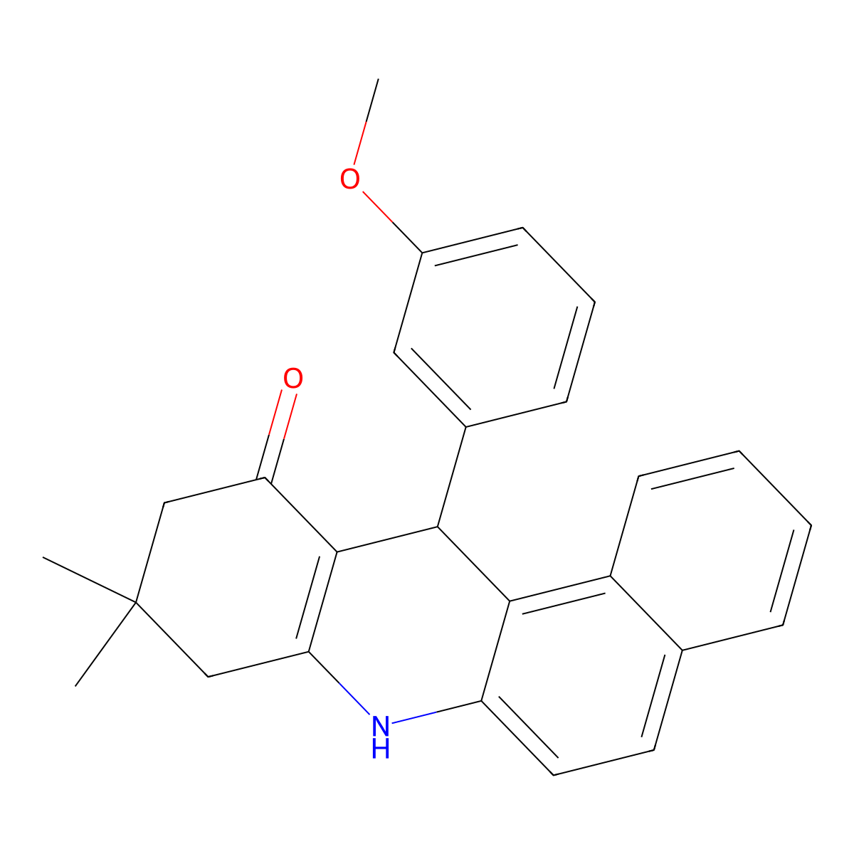 12-(3-methoxyphenyl)-9,9-dimethyl-8,9,10,12-tetrahydrobenzo[a]acridin-11(7H)-one molecular structure, CAS 303203-59-0