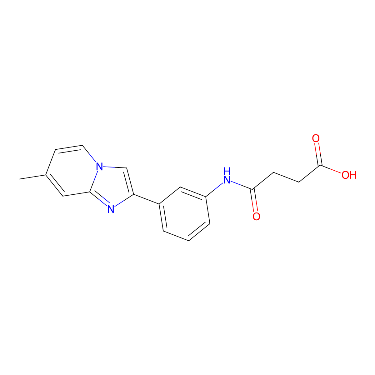 N-[3-(7-Methyl-imidazo[1,2-a]pyridin-2-yl)-phenyl]-succinamic acid molecular structure, CAS 303205-05-2
