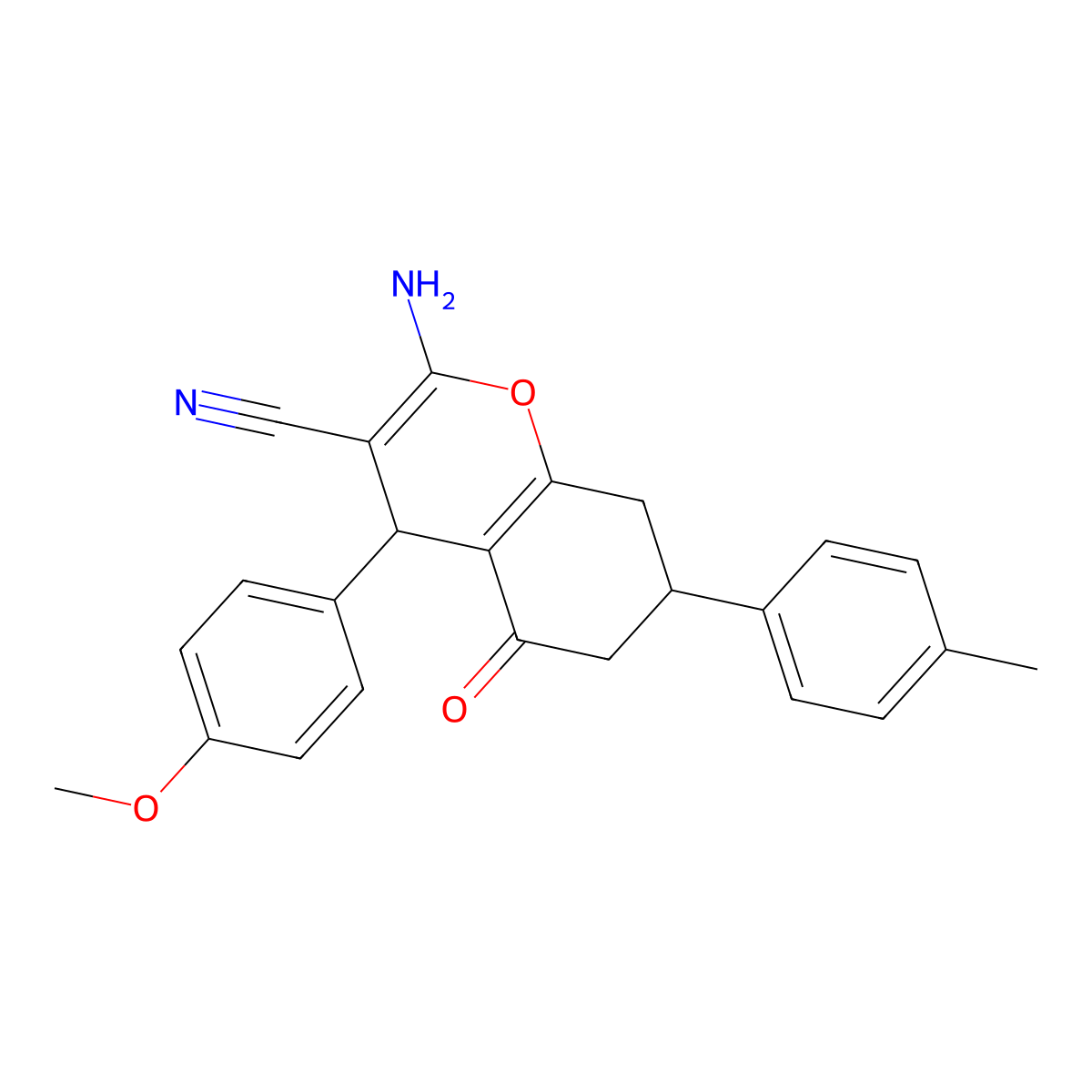 2-amino-4-(4-methoxyphenyl)-7-(4-methylphenyl)-5-oxo-5,6,7,8-tetrahydro-4H-chromene-3-carbonitrile molecular structure, CAS 303205-99-4