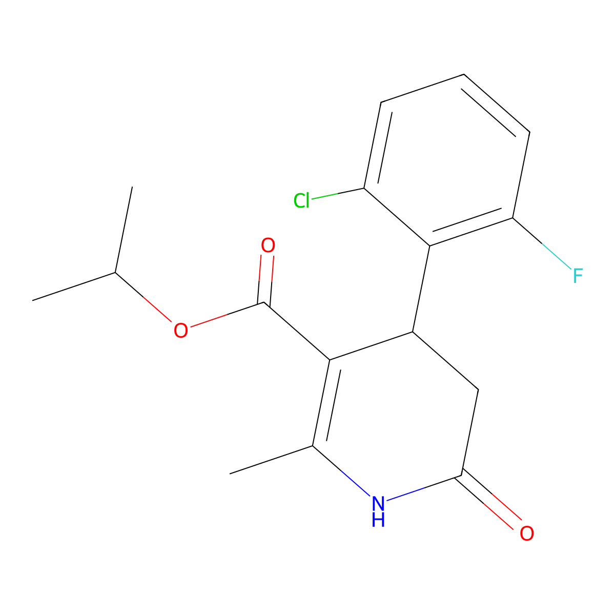 Propan-2-yl 4-(2-chloro-6-fluorophenyl)-2-methyl-6-oxo-1,4,5,6-tetrahydropyridine-3-carboxylate molecular structure, CAS 303206-00-0