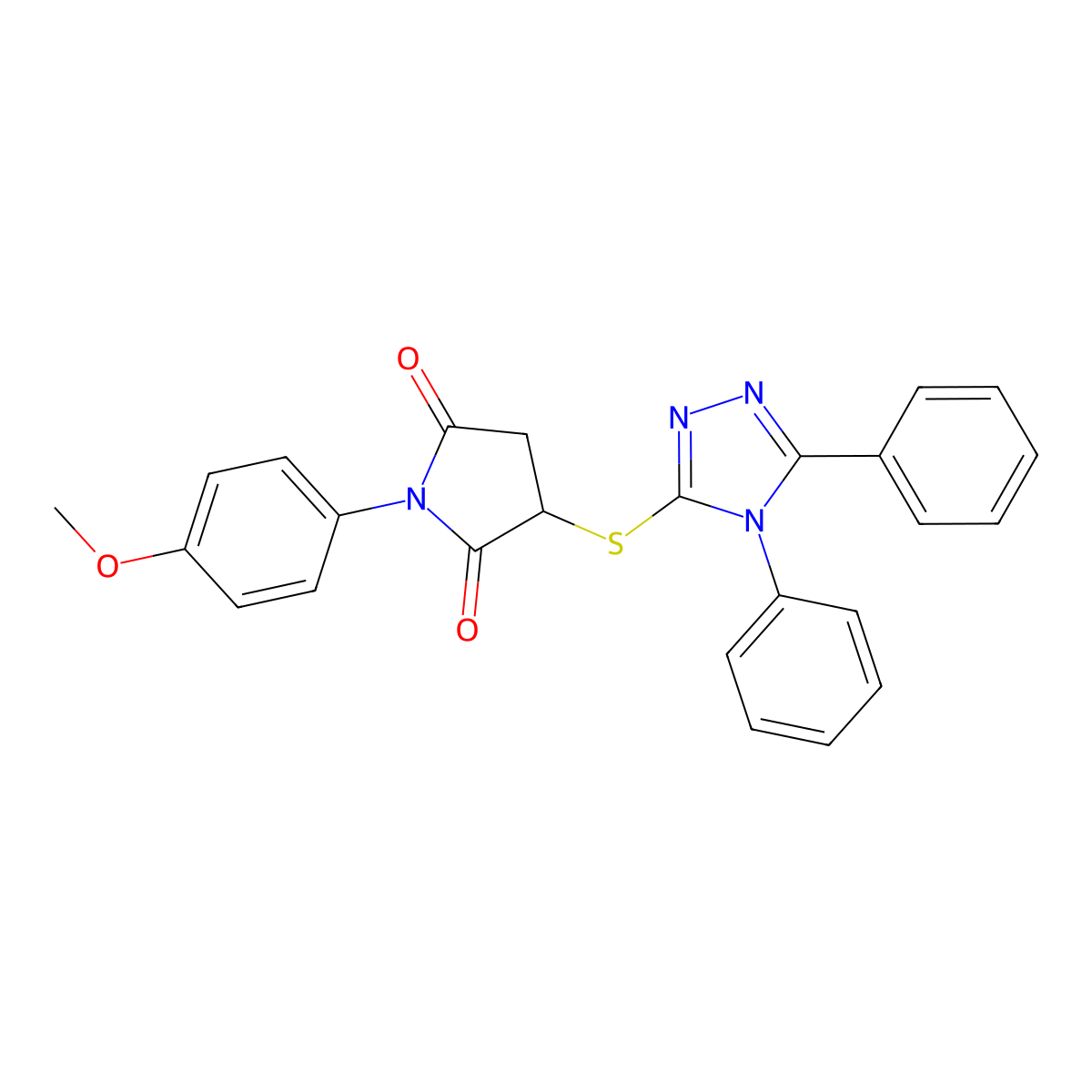 3-[(4,5-Diphenyl-1,2,4-triazol-3-yl)sulfanyl]-1-(4-methoxyphenyl)pyrrolidine-2,5-dione molecular structure, CAS 303207-37-6