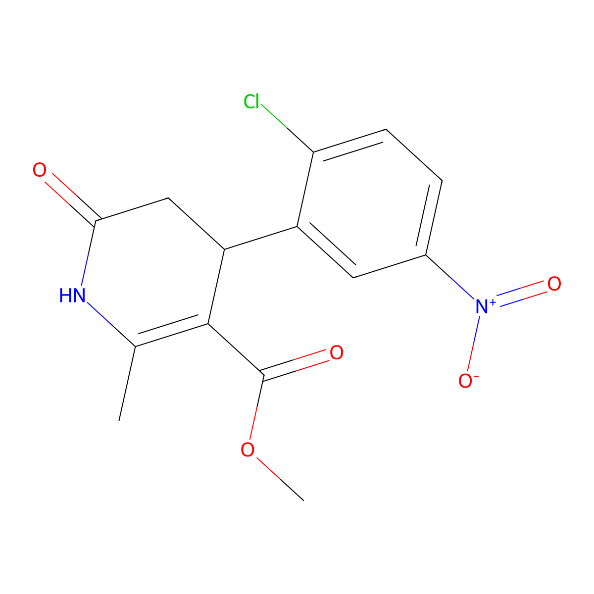 Methyl 4-(2-chloro-5-nitrophenyl)-2-methyl-6-oxo-1,4,5,6-tetrahydropyridine-3-carboxylate molecular structure, CAS 303207-55-8
