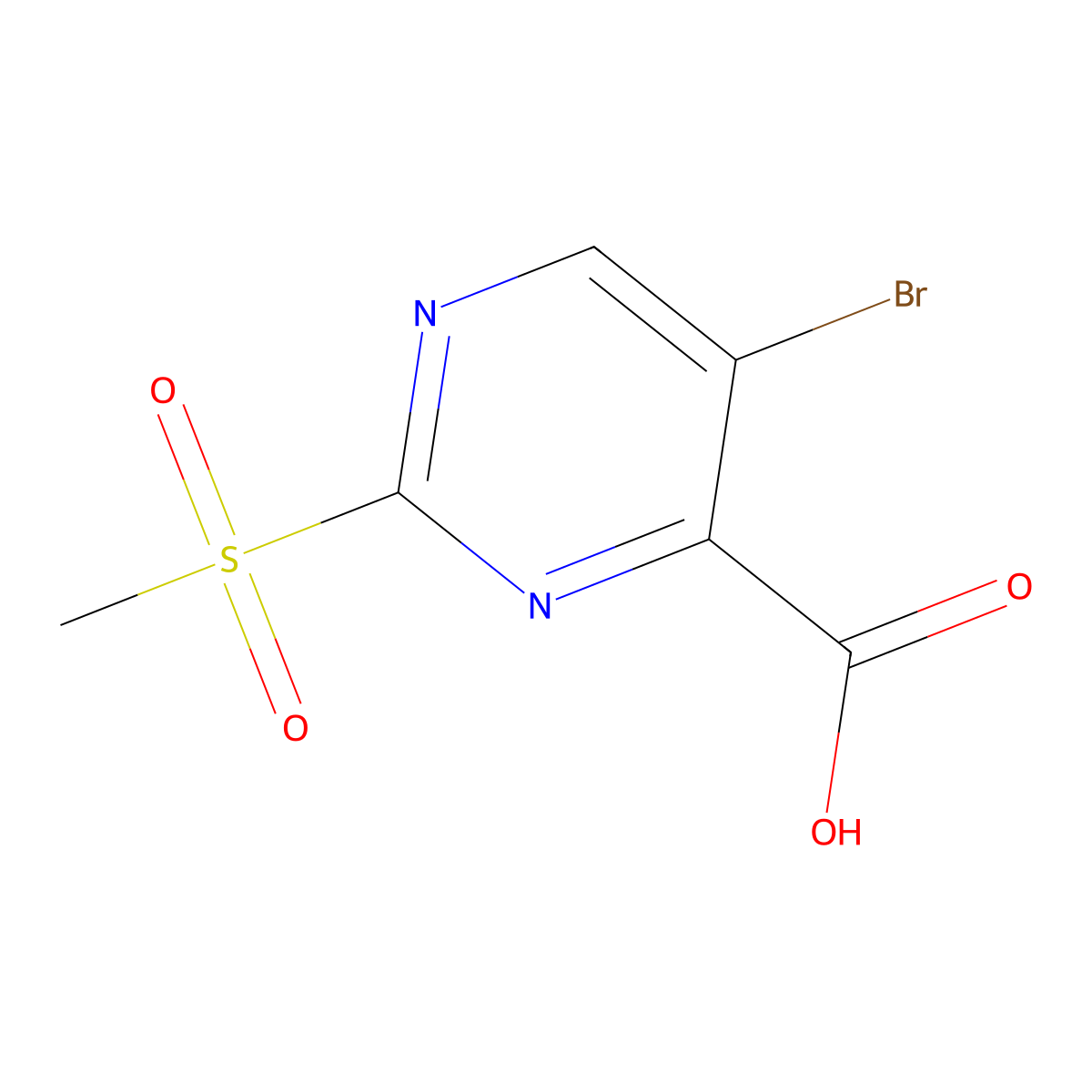 5-Bromo-2-methanesulfonylpyrimidine-4-carboxylic acid molecular structure, CAS 30321-94-9