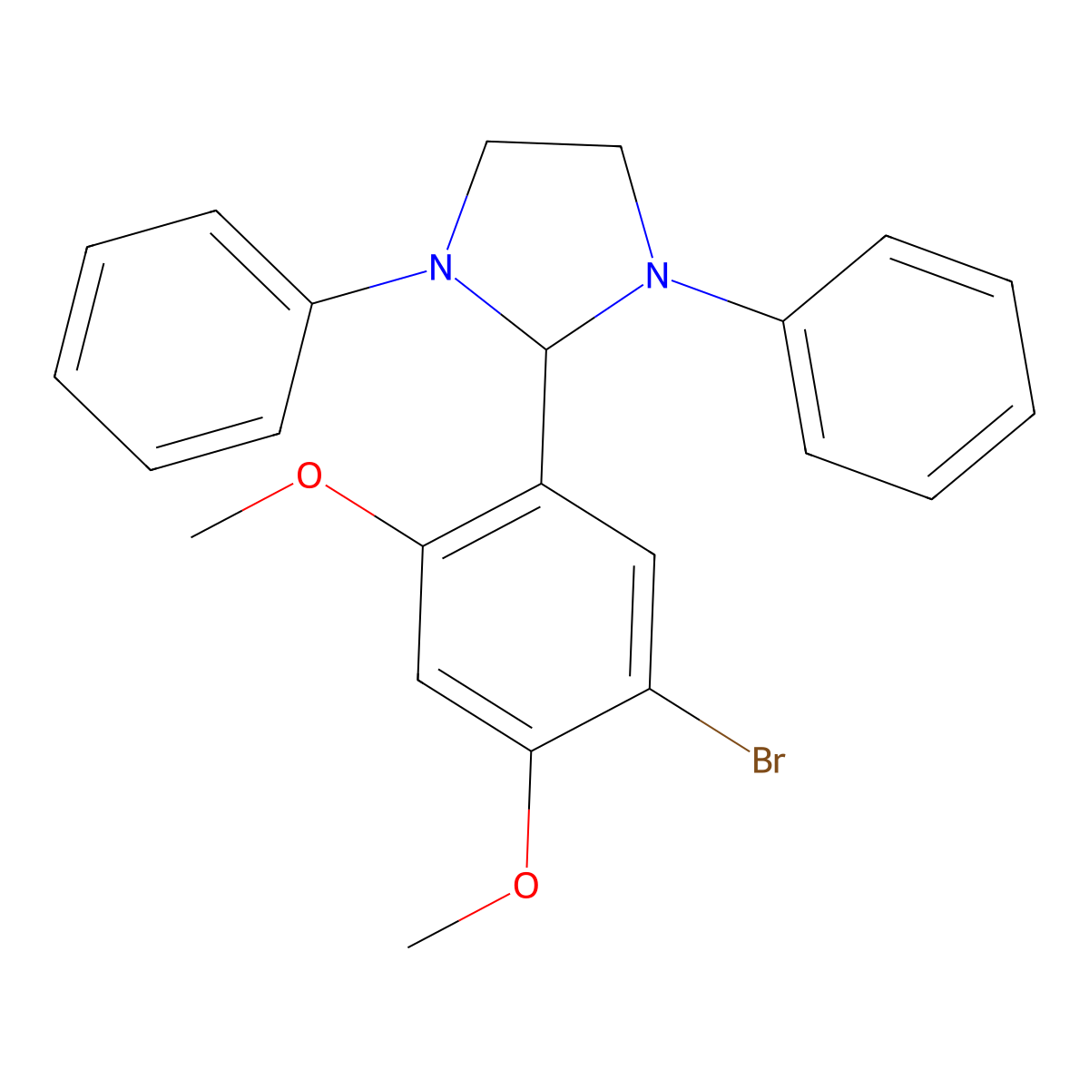 2-(5-Bromo-2,4-dimethoxyphenyl)-1,3-diphenylimidazolidine molecular structure, CAS 303213-10-7