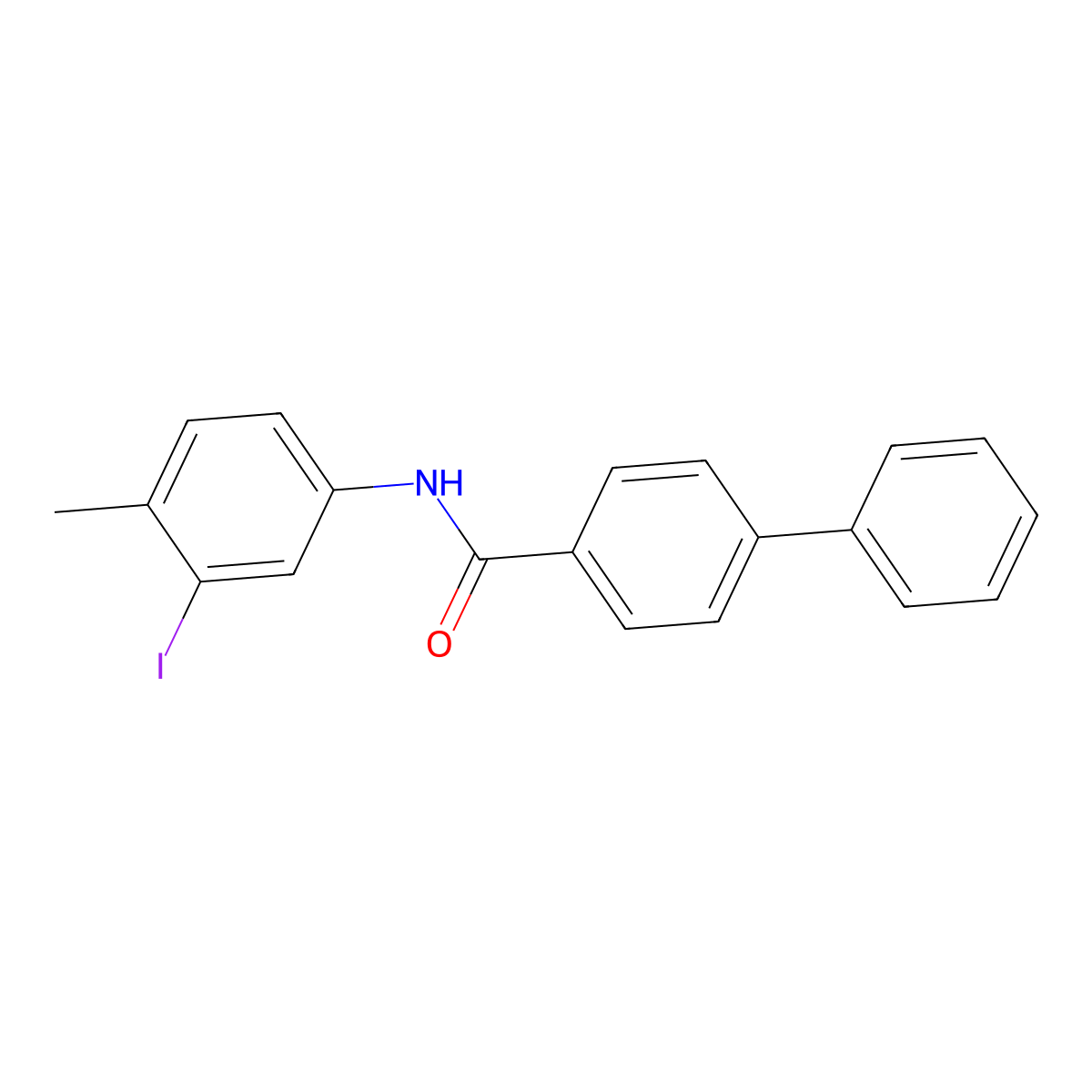 N-(3-iodo-4-methylphenyl)[1,1'-biphenyl]-4-carboxamide molecular structure, CAS 303213-23-2