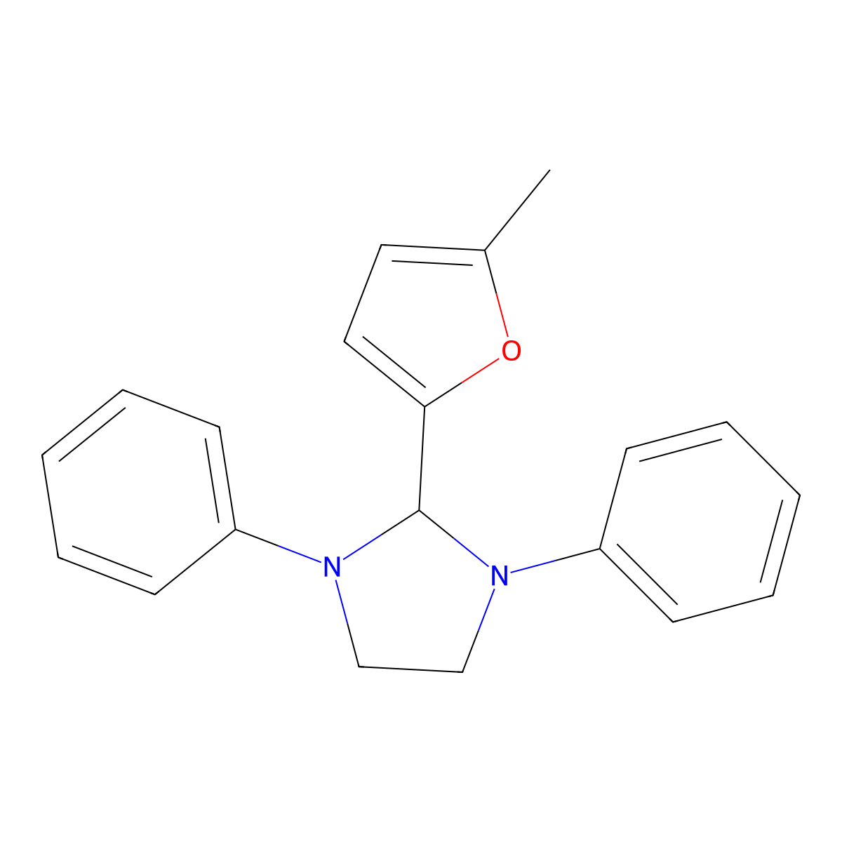 2-(5-Methylfuran-2-yl)-1,3-diphenylimidazolidine molecular structure, CAS 303213-58-3