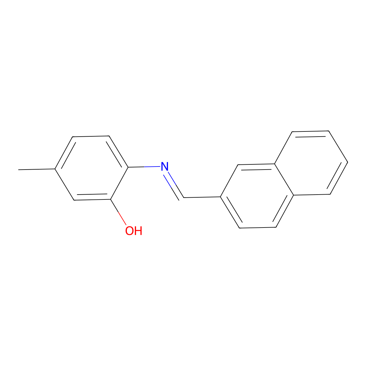 5-Methyl-2-[(2-naphthylmethylene)amino]phenol molecular structure, CAS 303214-44-0