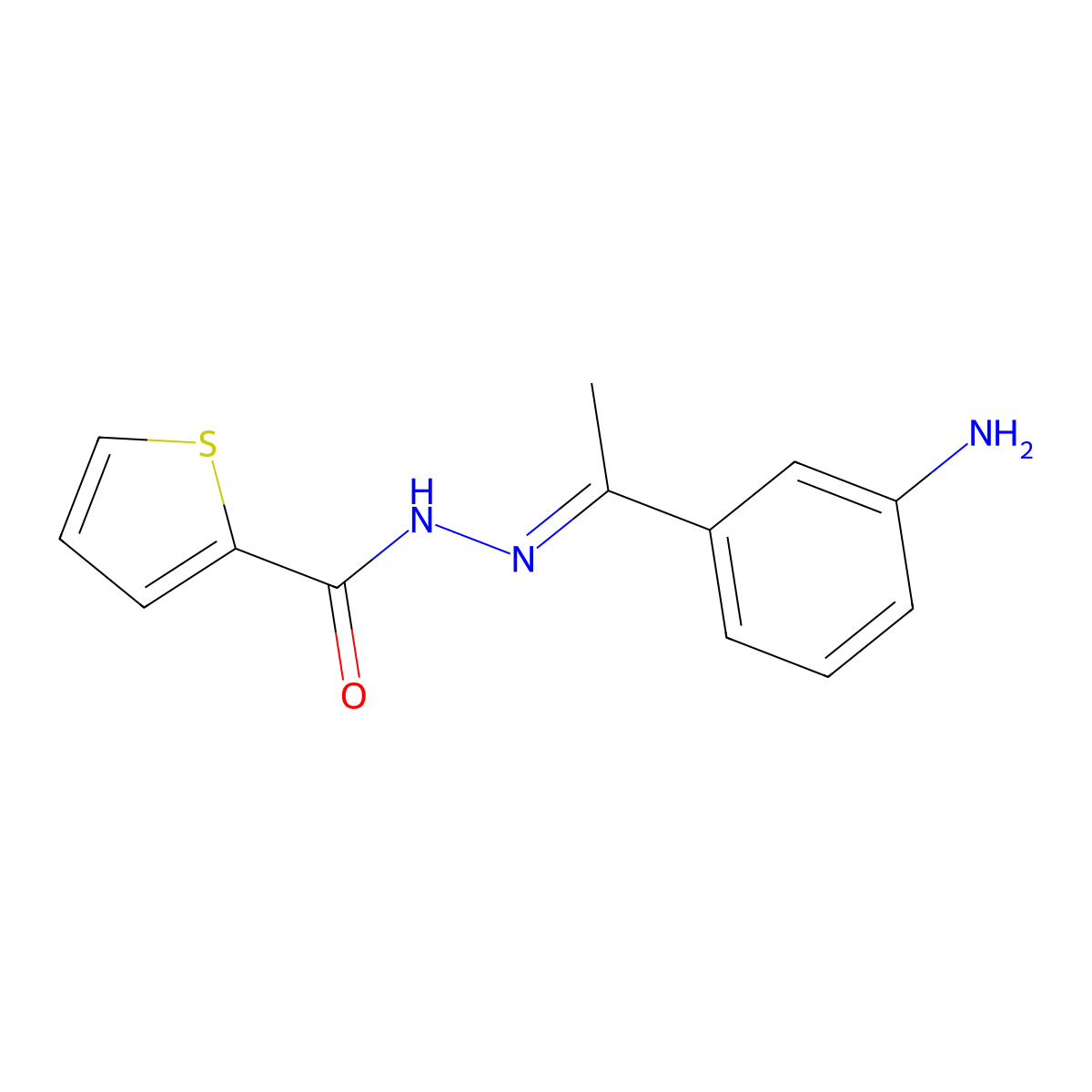 N'-[(Z)-1-(3-Aminophenyl)ethylidene]-2-thiophenecarbohydrazide molecular structure, CAS 303215-59-0
