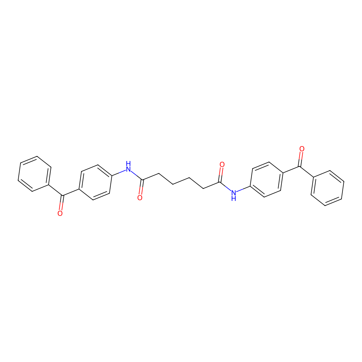 N,N'-bis(4-benzoylphenyl)hexanediamide molecular structure, CAS 303216-10-6