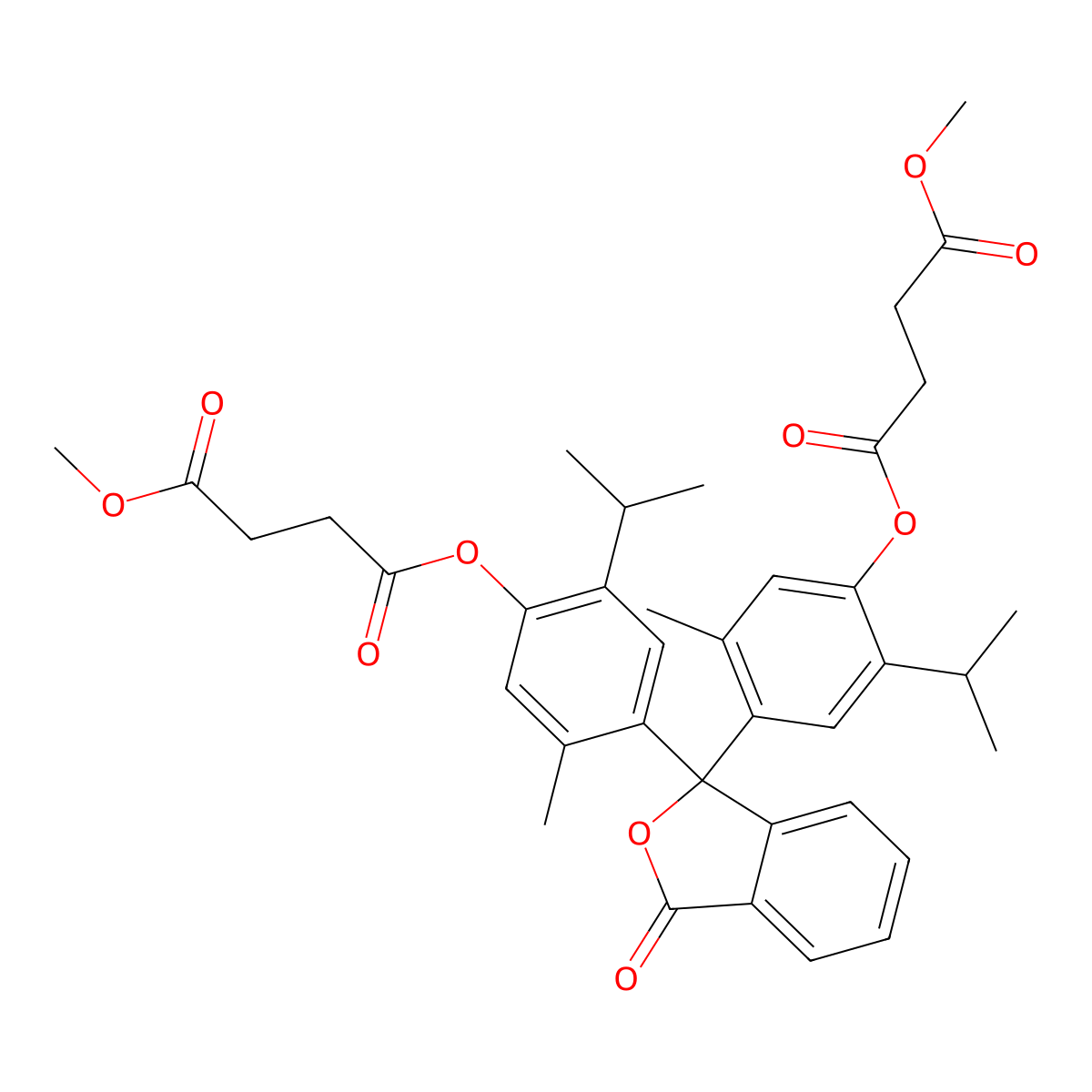 1-[2-Isopropyl-4-(1-{5-isopropyl-4-[(4-methoxy-4-oxobutanoyl)oxy]-2-methylphenyl}-3-oxo-1,3-dihydro-2-benzofuran-1-yl)-5-methylphenyl] 4-methyl succinate molecular structure, CAS 303216-13-9