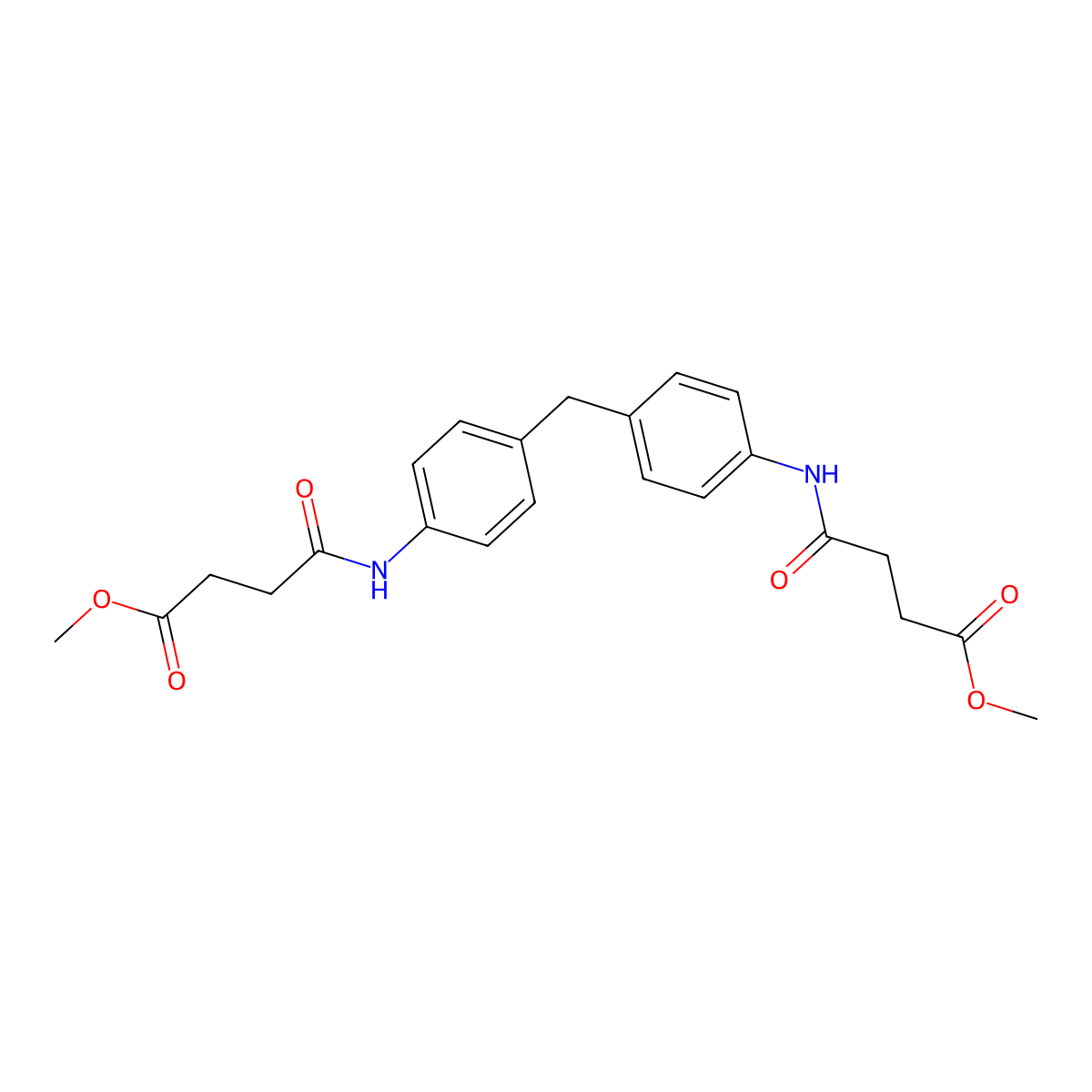 Methyl 4-[4-[[4-[(4-methoxy-4-oxobutanoyl)amino]phenyl]methyl]anilino]-4-oxobutanoate molecular structure, CAS 303216-20-8