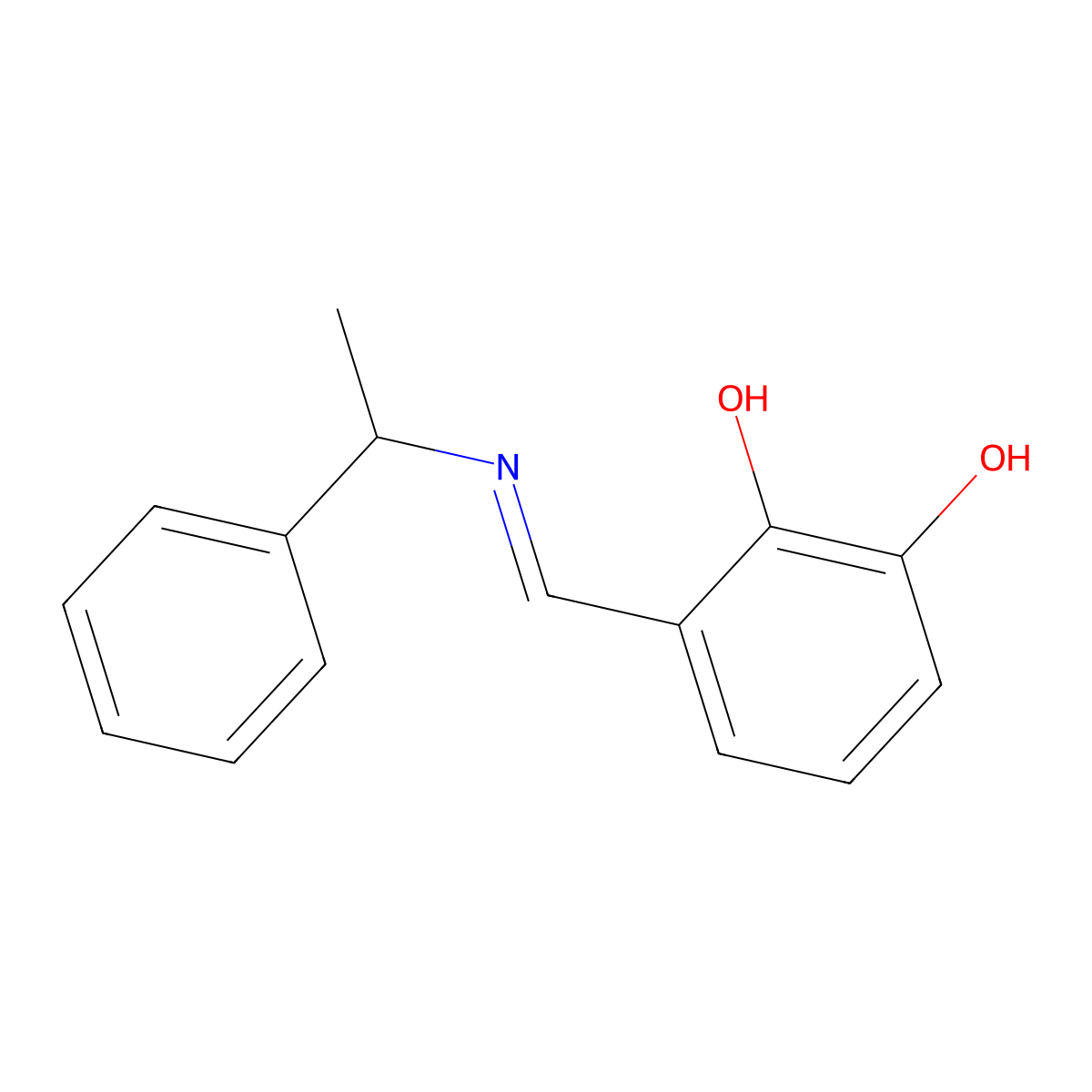 3-{[(1-Phenylethyl)imino]methyl}-1,2-benzenediol molecular structure, CAS 303216-23-1