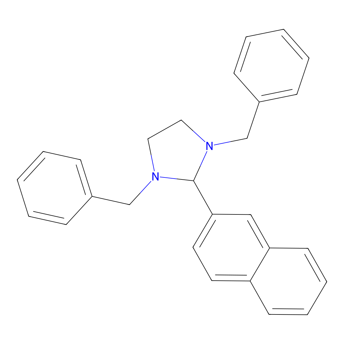 1,3-Dibenzyl-2-(2-naphthyl)imidazolidine molecular structure, CAS 303216-25-3