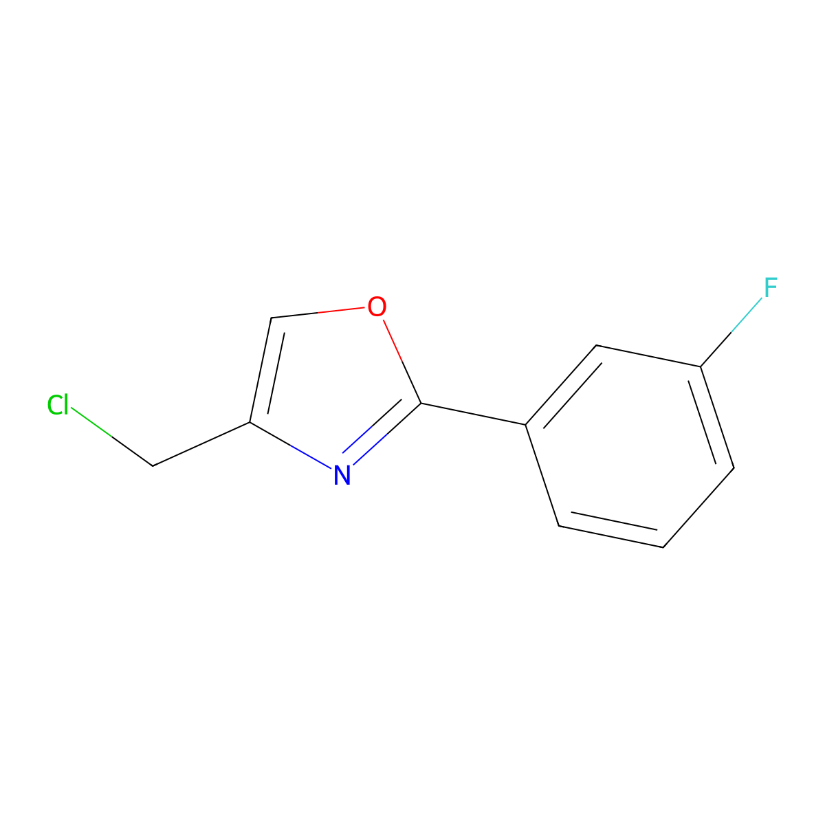 4-(Chloromethyl)-2-(3-fluorophenyl)-1,3-oxazole molecular structure, CAS 303224-30-8