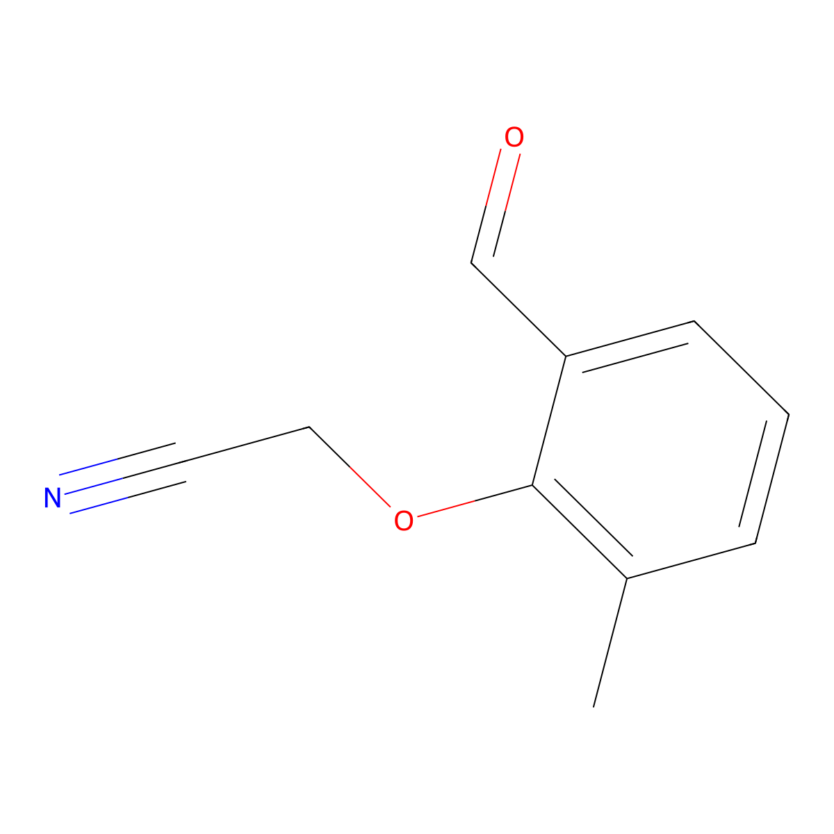 2-(2-Formyl-6-methylphenoxy)acetonitrile molecular structure, CAS 303224-34-2