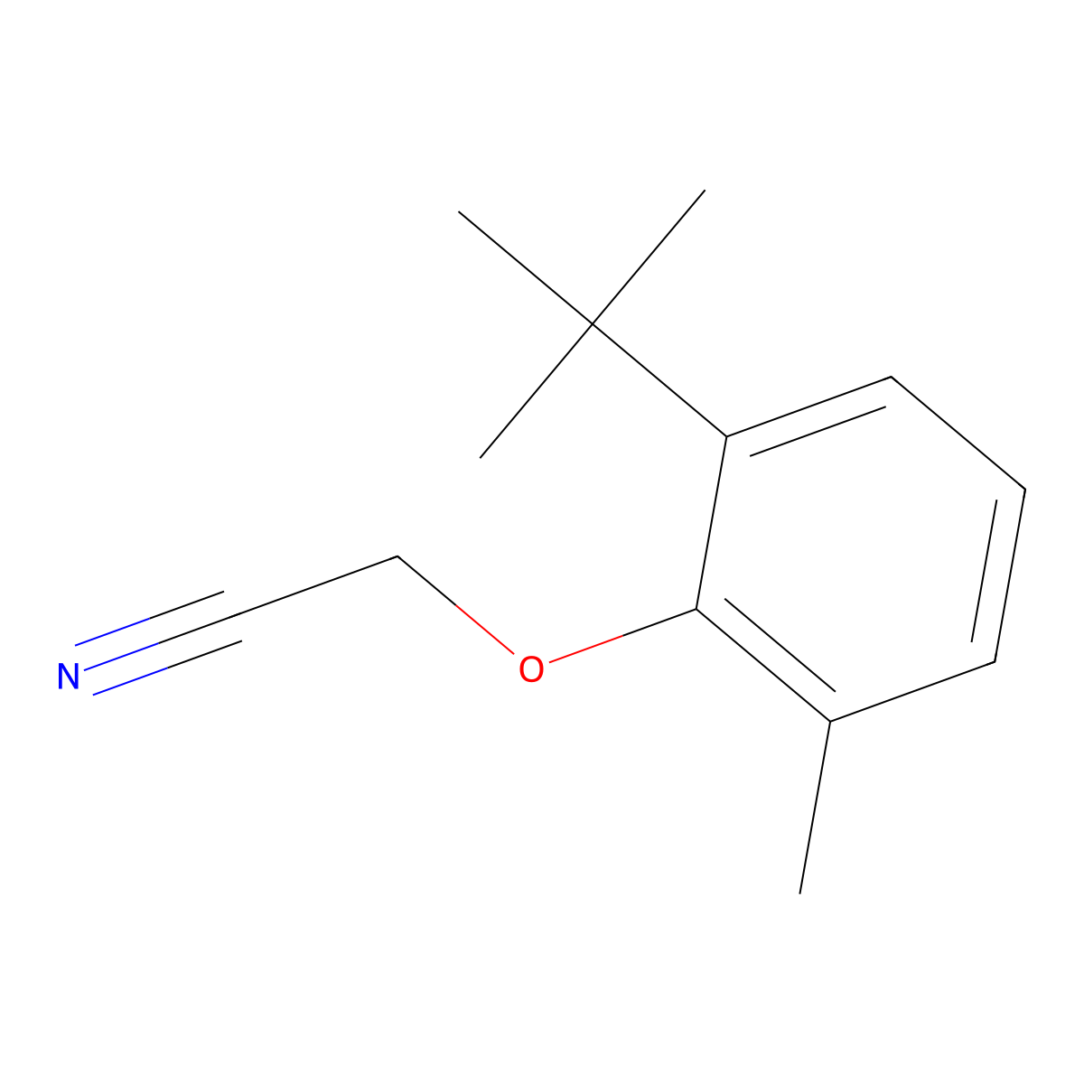 2-[2-(1,1-Dimethylethyl)-6-methylphenoxy]acetonitrile molecular structure, CAS 303224-75-1