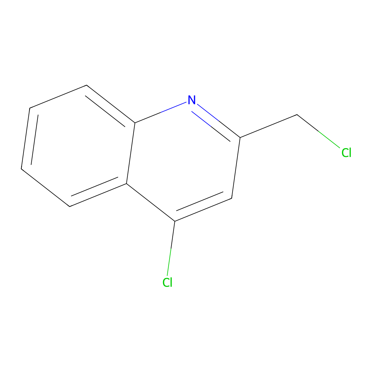 4-Chloro-2-(chloromethyl)quinoline molecular structure, CAS 303224-88-6