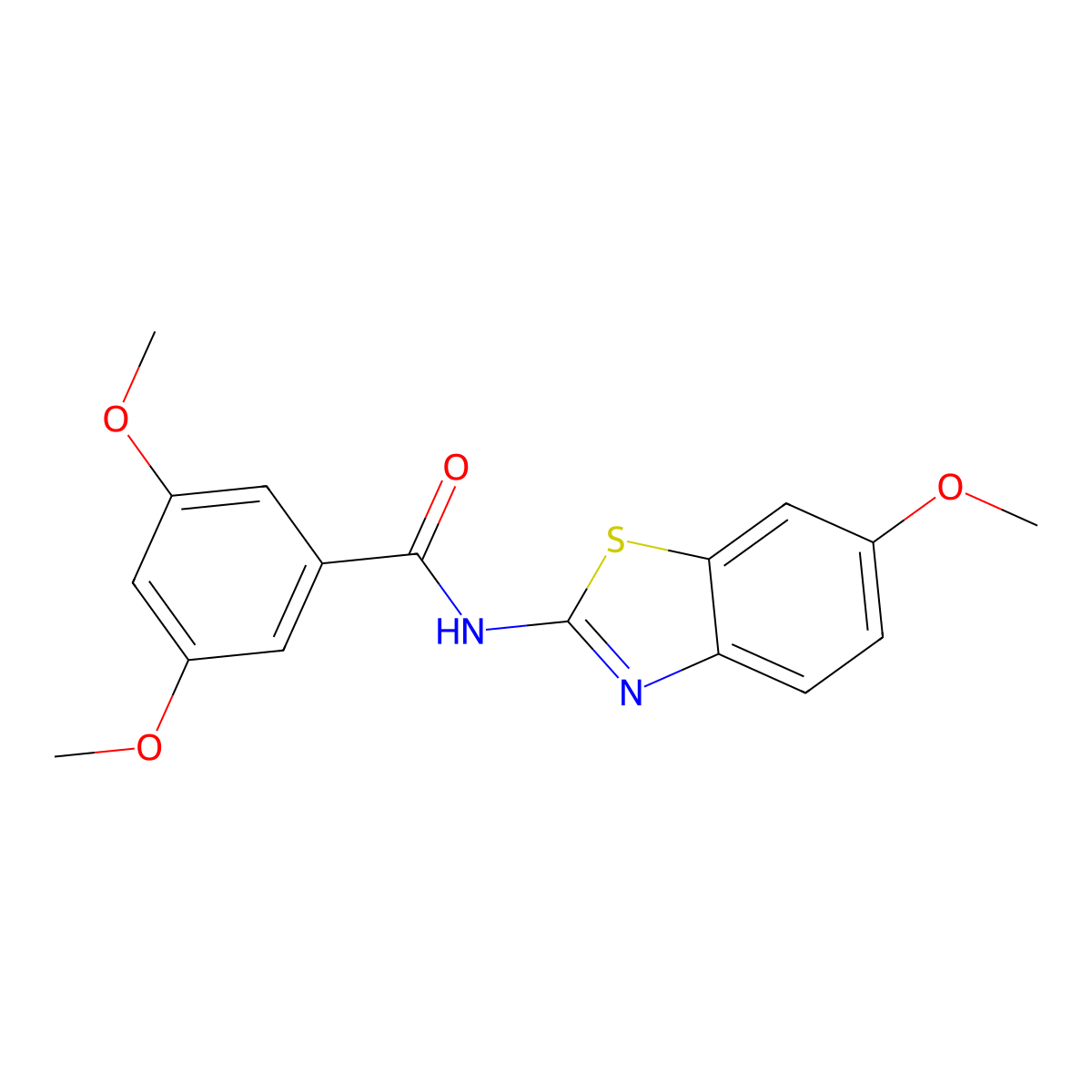 3,5-dimethoxy-N-(6-methoxy-1,3-benzothiazol-2-yl)benzamide molecular structure, CAS 303225-41-4