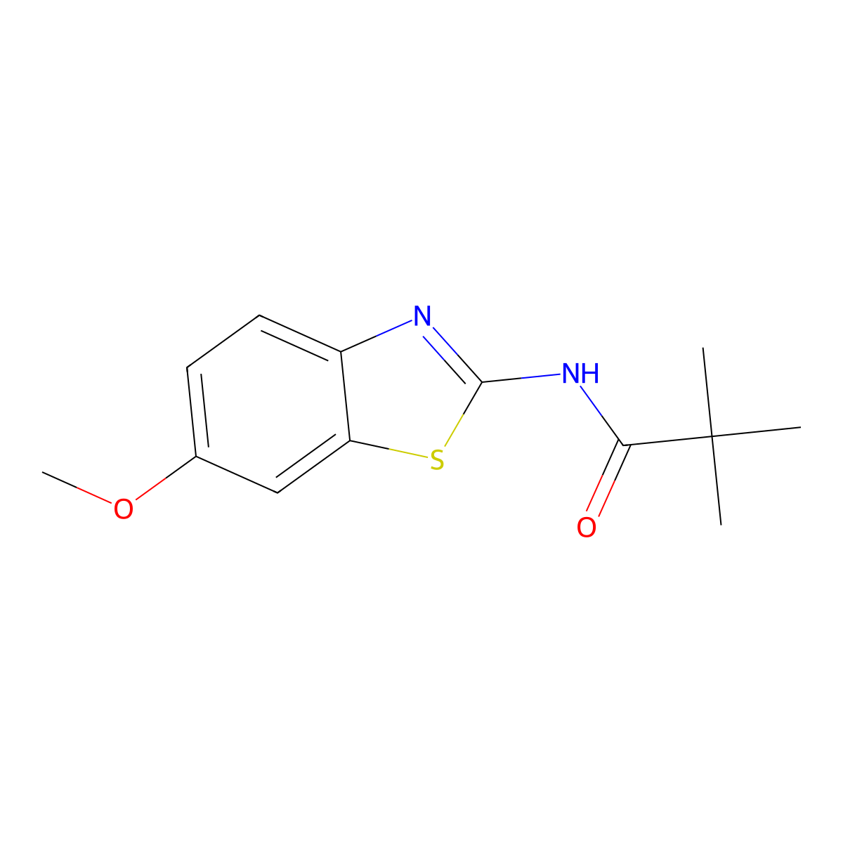 N-(6-methoxy-1,3-benzothiazol-2-yl)-2,2-dimethylpropanamide molecular structure, CAS 303225-63-0