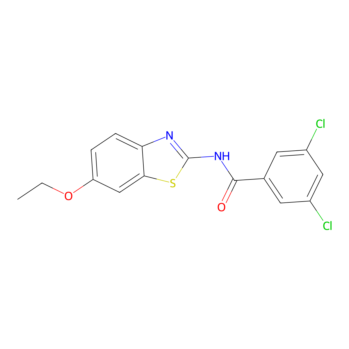 3,5-dichloro-N-(6-ethoxybenzo[d]thiazol-2-yl)benzamide molecular structure, CAS 303225-65-2