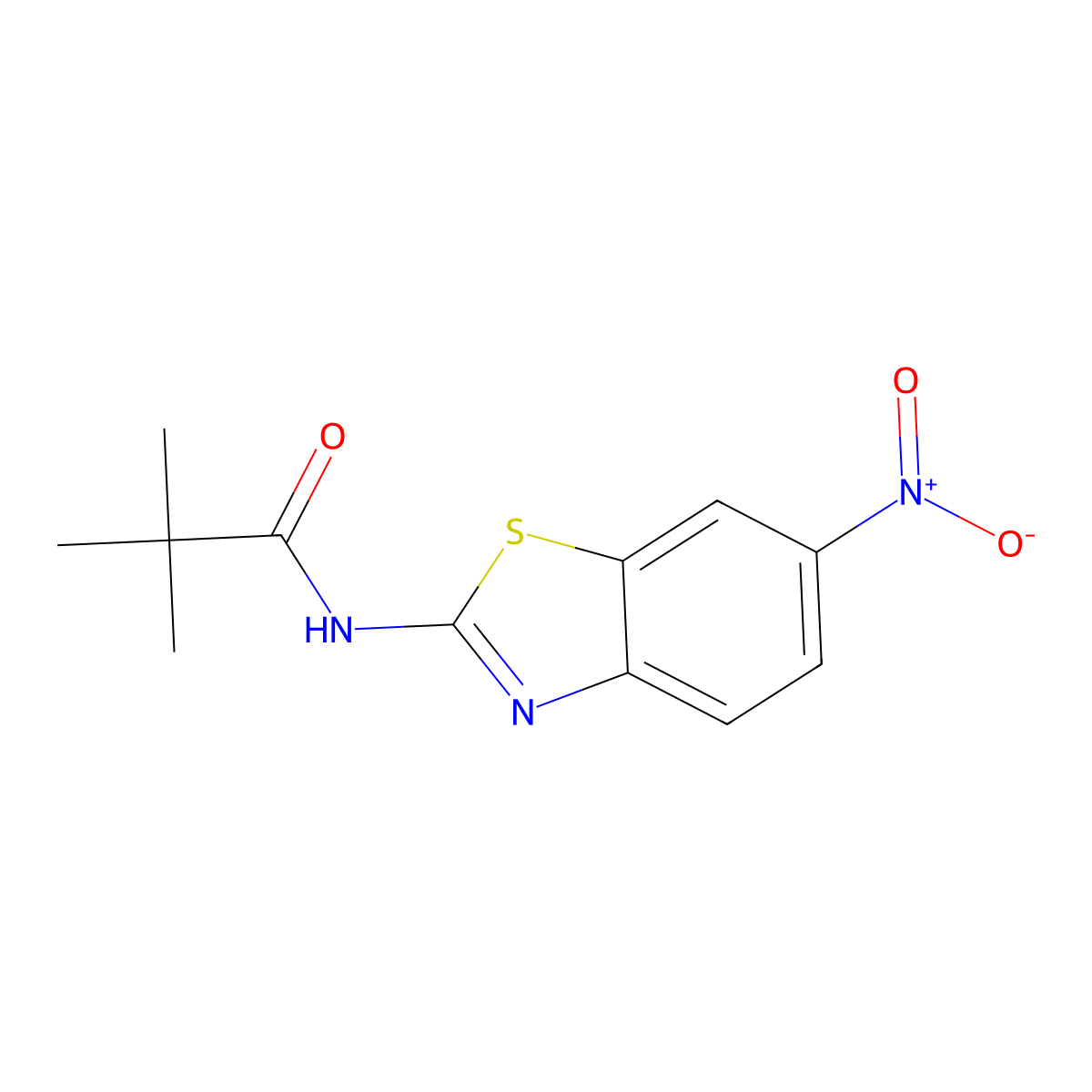 2,2-dimethyl-N-(6-nitro-1,3-benzothiazol-2-yl)propanamide molecular structure, CAS 303225-72-1