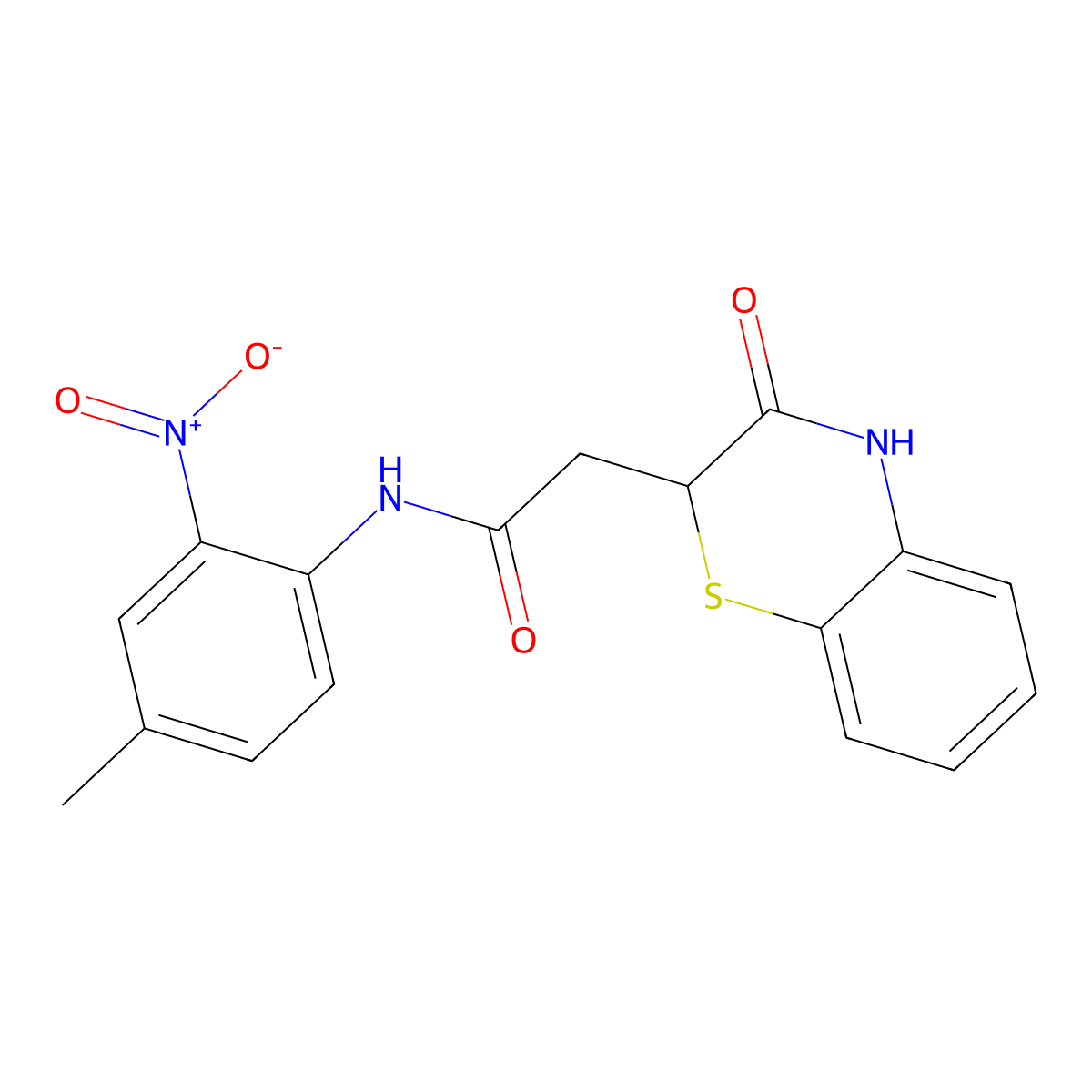 N-(4-methyl-2-nitrophenyl)-2-(3-oxo-3,4-dihydro-2H-1,4-benzothiazin-2-yl)acetamide molecular structure, CAS 303226-05-3