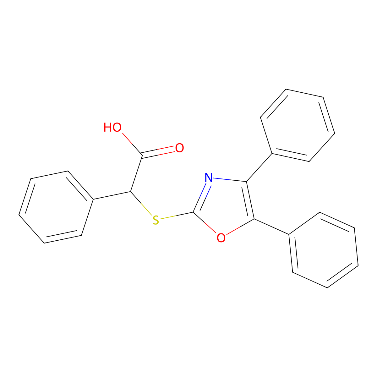 [(4,5-Diphenyl-1,3-oxazol-2-yl)sulfanyl](phenyl)acetic acid molecular structure, CAS 303226-29-1