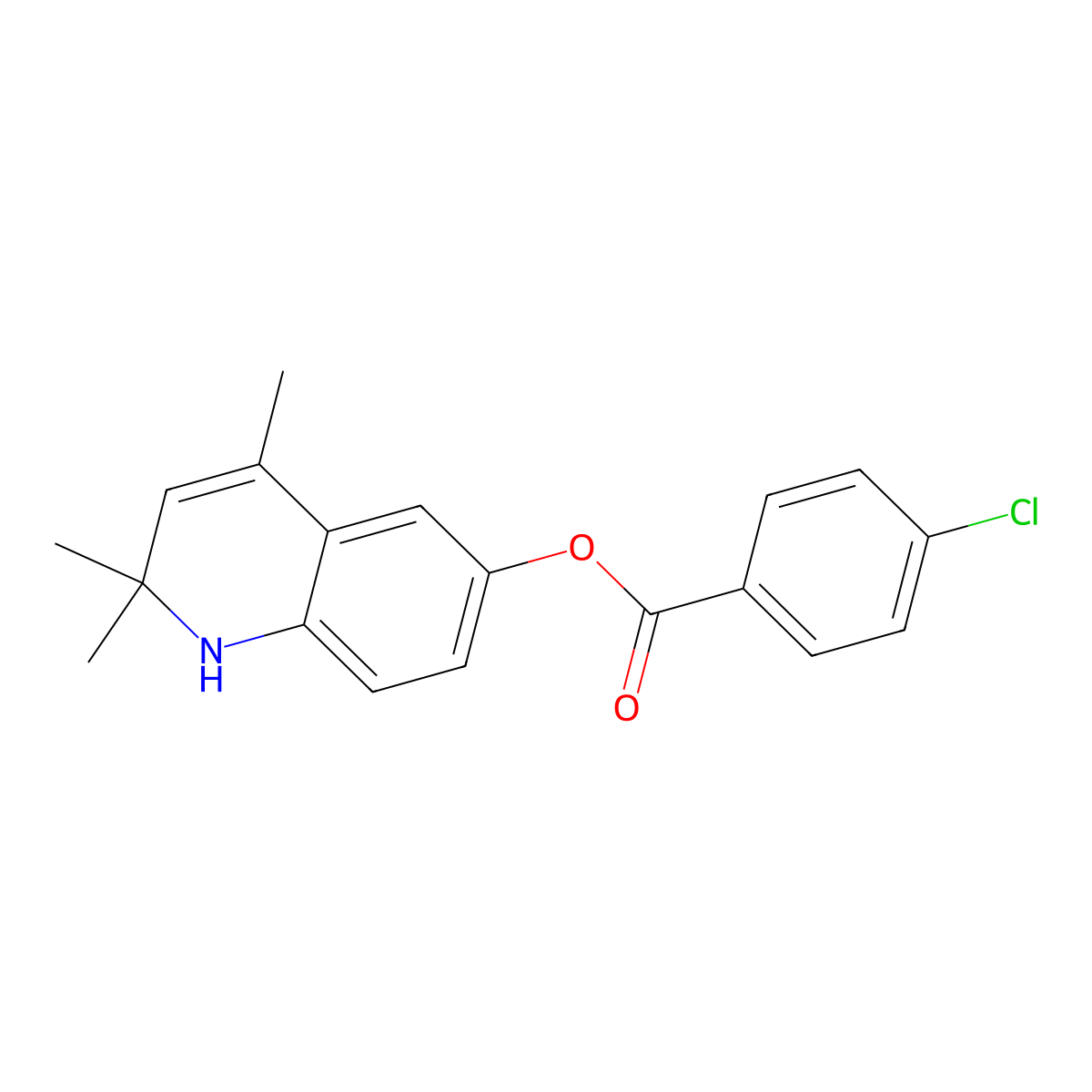 2,2,4-Trimethyl-1,2-dihydroquinolin-6-yl 4-chlorobenzoate molecular structure, CAS 303226-78-0