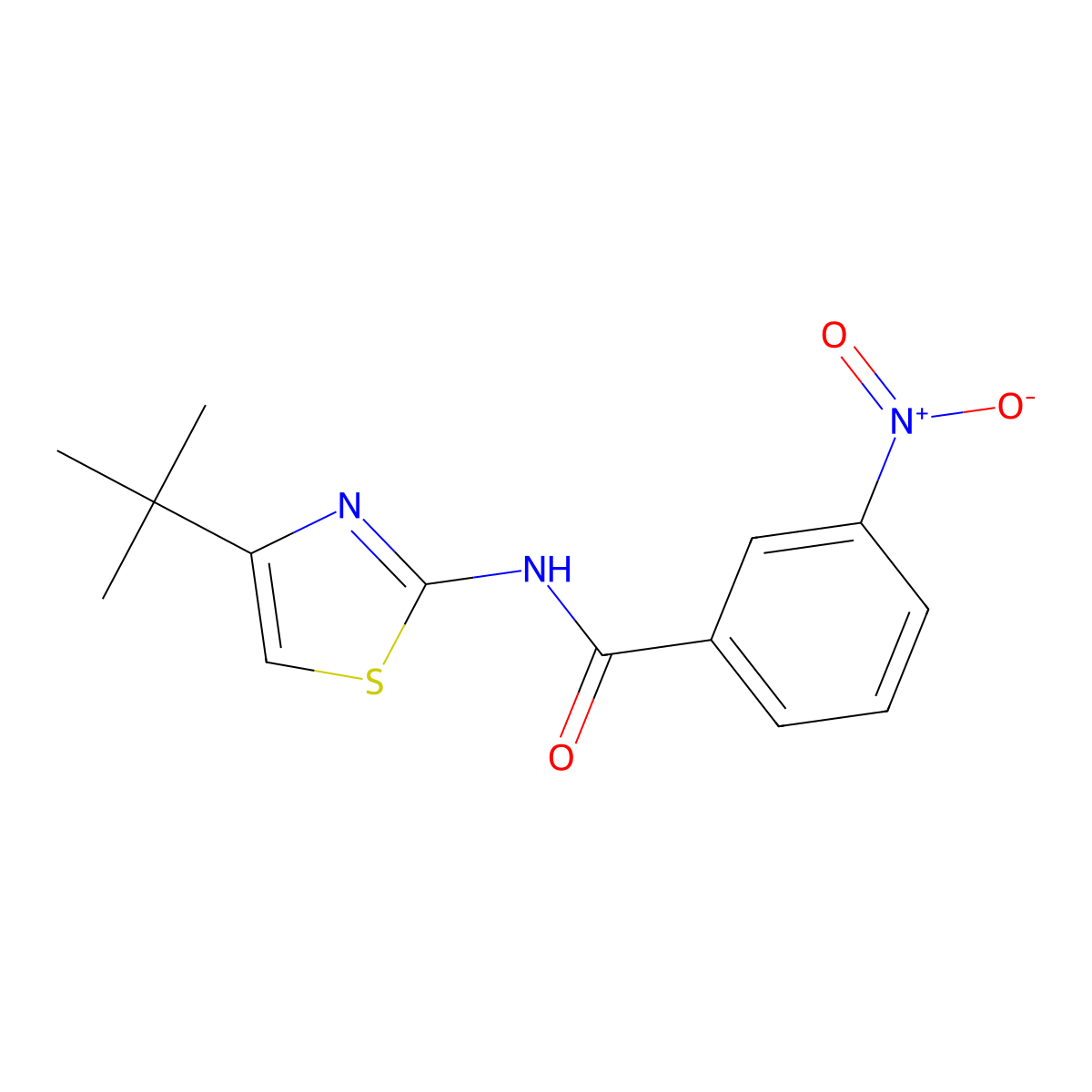 N-(4-tert-butyl-1,3-thiazol-2-yl)-3-nitrobenzamide molecular structure, CAS 303226-98-4