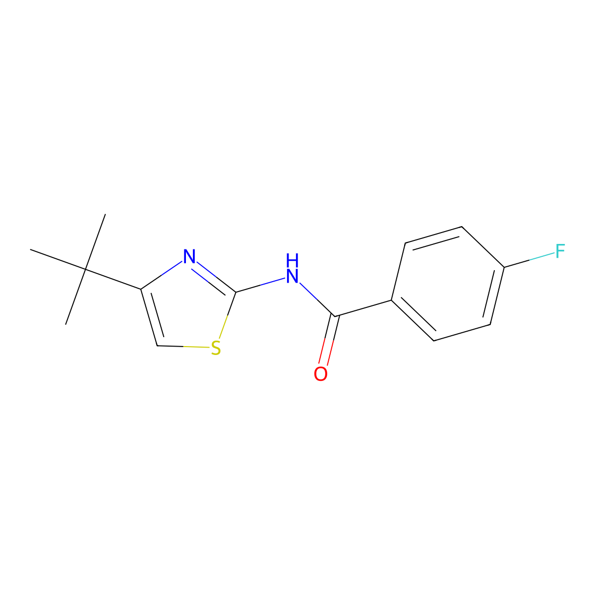 N-(4-(tert-butyl)thiazol-2-yl)-4-fluorobenzamide molecular structure, CAS 303226-99-5