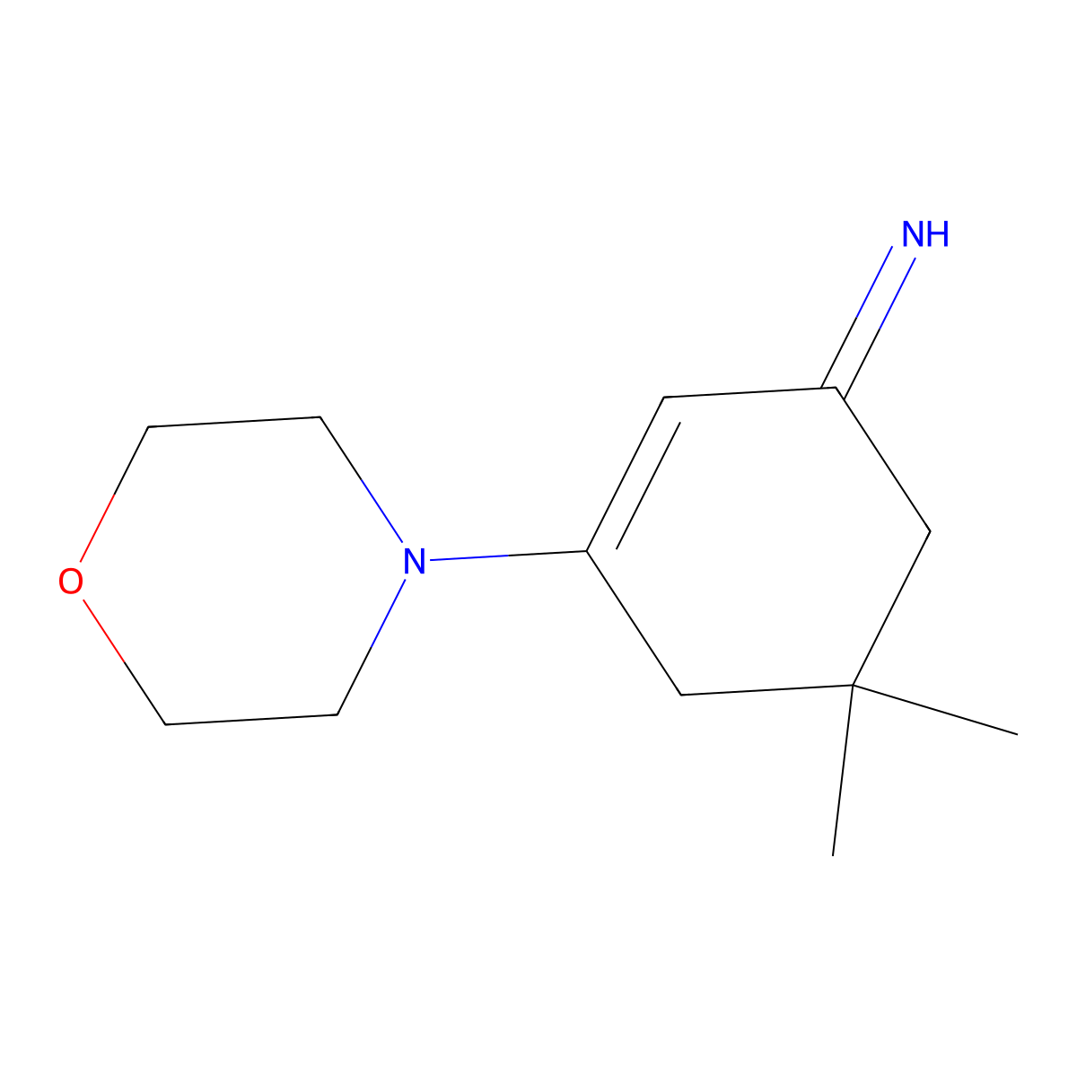 5,5-Dimethyl-3-morpholin-4-yl-cyclohex-2-enylideneamine molecular structure, CAS 303227-47-6