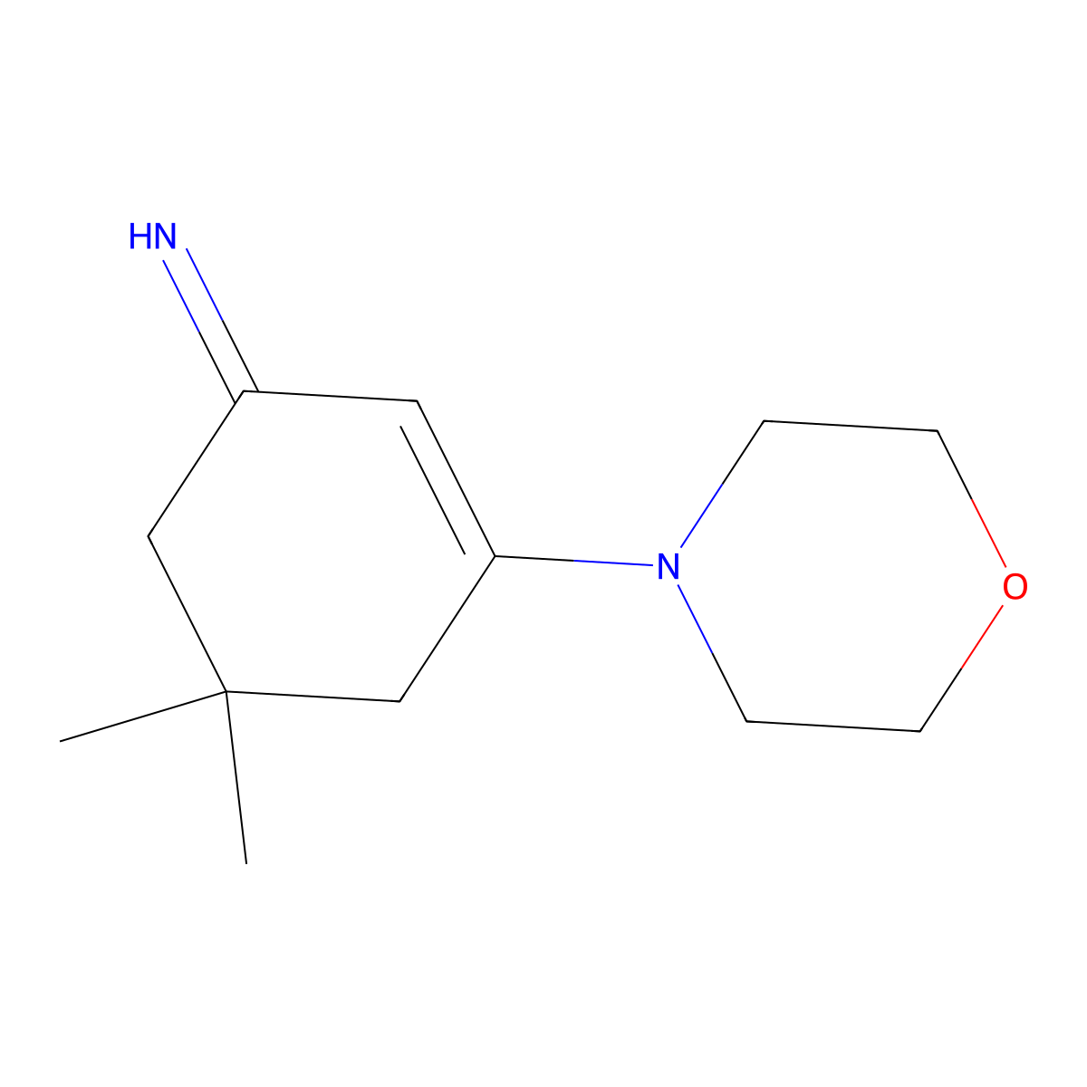 5,5-Dimethyl-3-morpholin-4-yl-cyclohex-2-enylideneamine molecular structure, CAS 303227-47-6