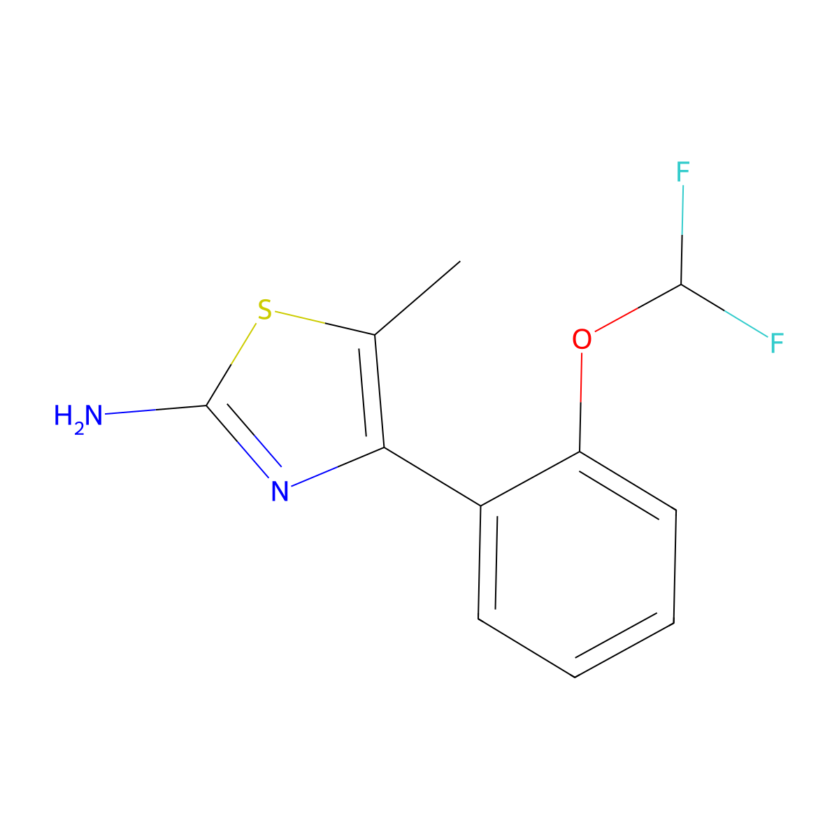 4-[2-(Difluoromethoxy)phenyl]-5-methyl-1,3-thiazol-2-amine molecular structure, CAS 303227-98-7