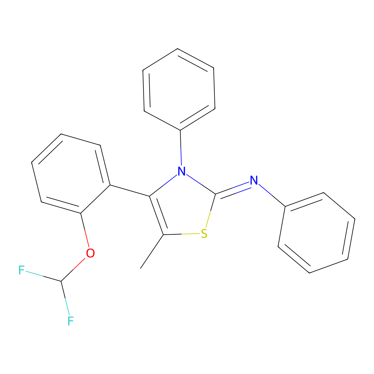 4-[2-(difluoromethoxy)phenyl]-5-methyl-N,3-diphenyl-2,3-dihydro-1,3-thiazol-2-imine molecular structure, CAS 303228-05-9
