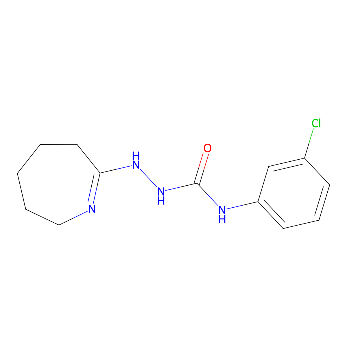 1-(3-chlorophenyl)-3-(3,4,5,6-tetrahydro-2H-azepin-7-ylamino)urea molecular structure, CAS 303228-08-2