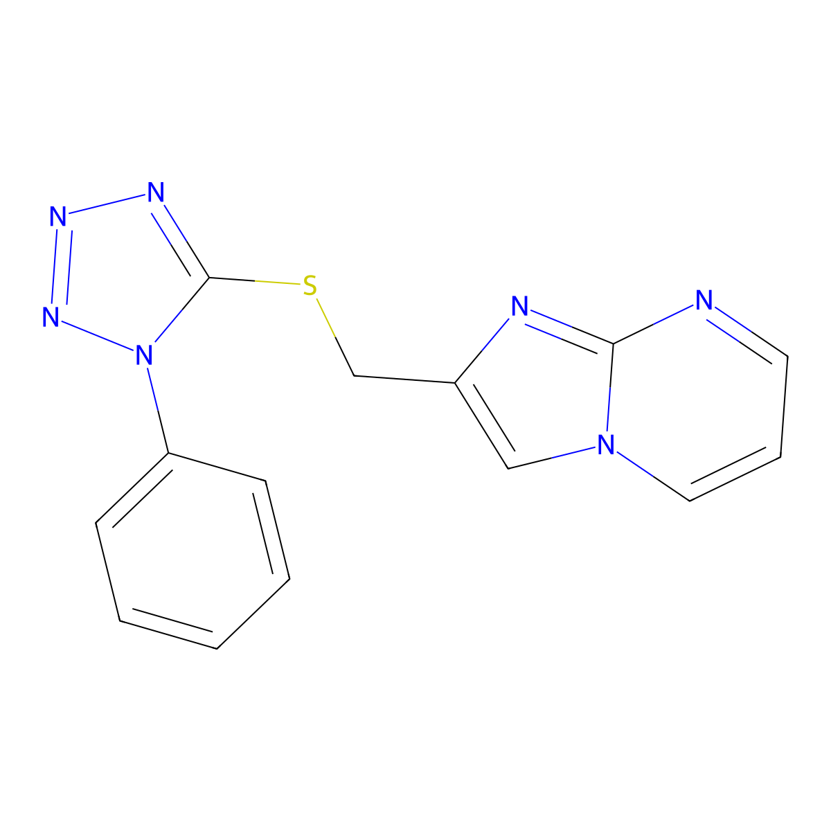 2-[[(1-Phenyl-5-tetrazolyl)thio]methyl]imidazo[1,2-a]pyrimidine molecular structure, CAS 303228-19-5