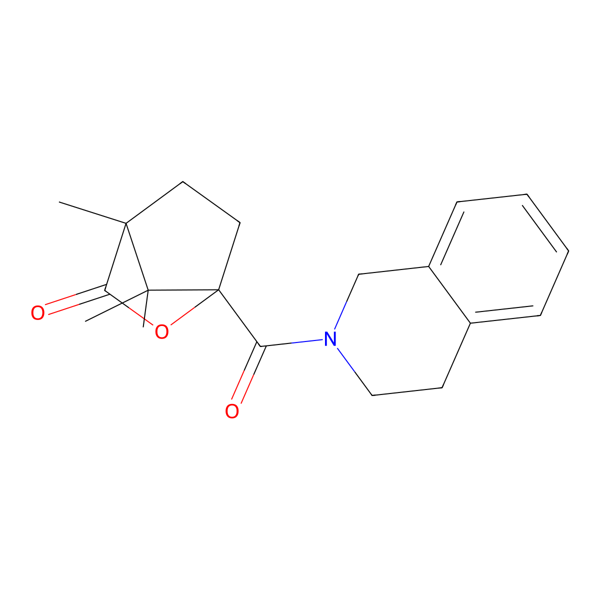 1-(3,4-Dihydro-2(1H)-isoquinolinylcarbonyl)-4,7,7-trimethyl-2-oxabicyclo[2.2.1]heptan-3-one molecular structure, CAS 303228-35-5