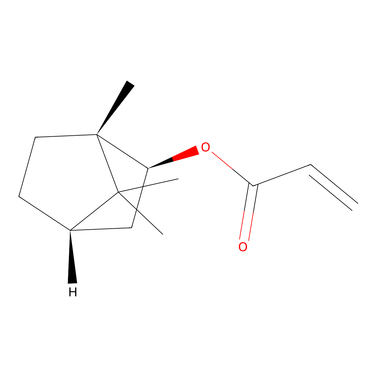 (1S,2S,4S)-1,7,7-trimethylbicyclo[2.2.1]heptan-2-yl prop-2-enoate molecular structure, CAS 30323-87-6