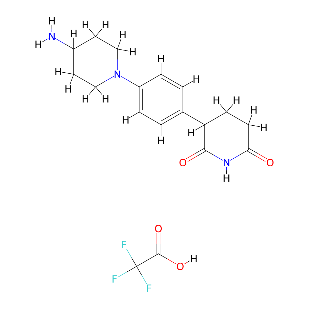 3-(4-(4-Aminopiperidin-1-YL)phenyl)piperidine-2,6-dione trifluoroacetate molecular structure, CAS 3032768-55-8