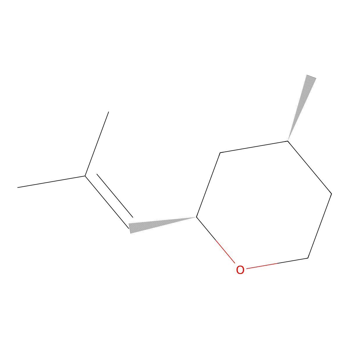 Rose oxide, cis-(-)- molecular structure, CAS 3033-23-6
