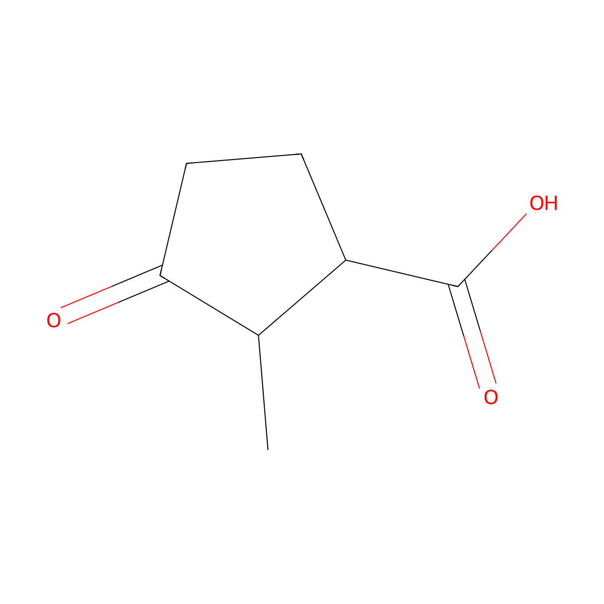 2-Methyl-3-oxocyclopentane-1-carboxylic acid molecular structure, CAS 3033-53-2