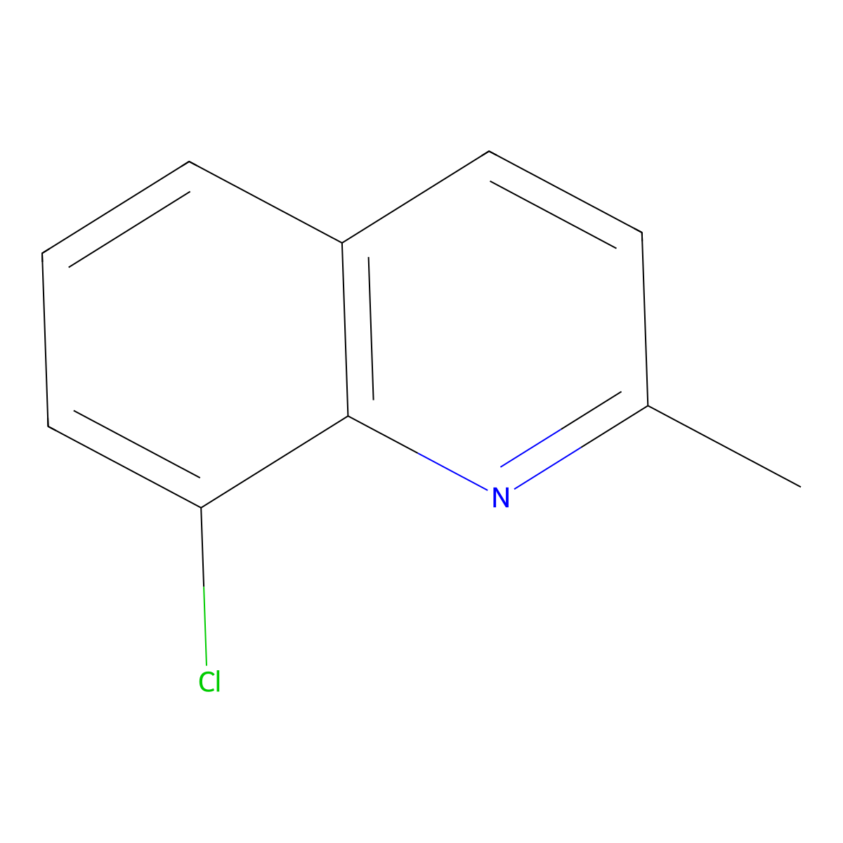 8-Chloro-2-methylquinoline molecular structure, CAS 3033-82-7