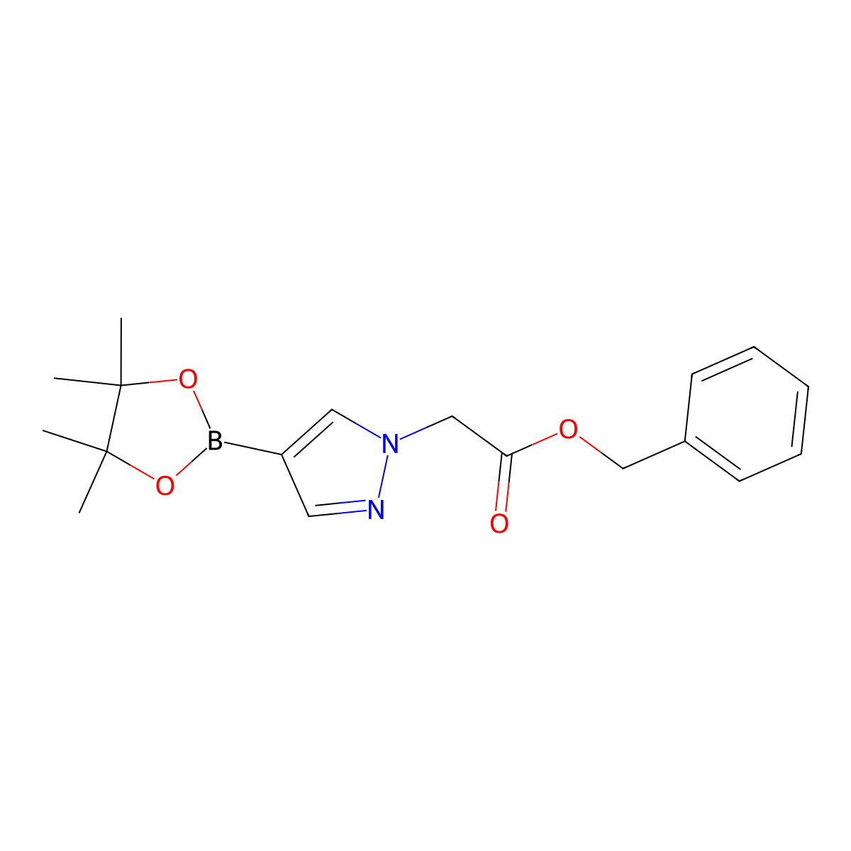 [4-(4,4,5,5-Tetramethyl-[1,3,2]dioxaborolan-2-yl)-pyrazol-1-yl]-acetic acid benzyl ester molecular structure, CAS 3033224-45-9