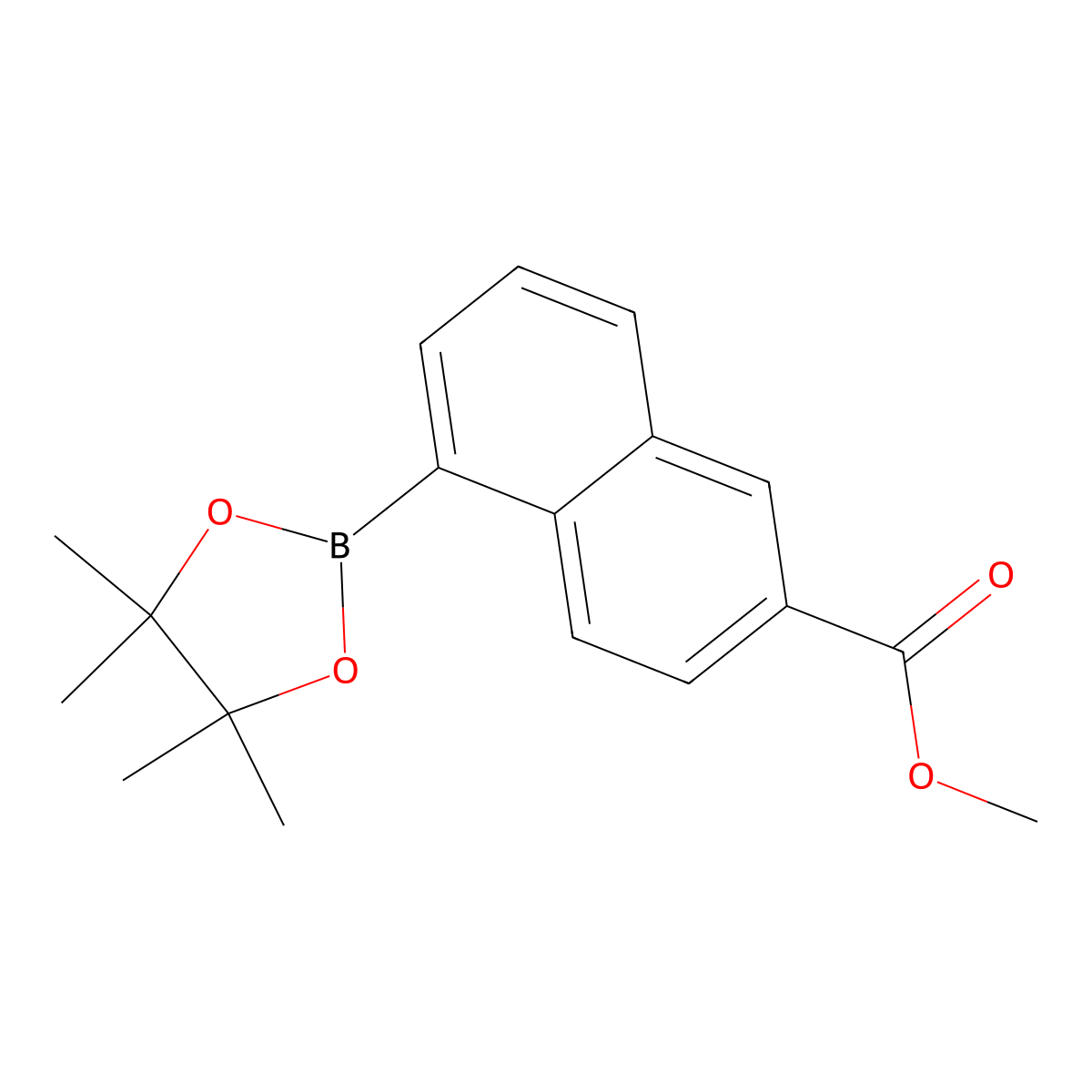Methyl 5-(4,4,5,5-tetramethyl-1,3,2-dioxaborolan-2-YL)-2-naphthoate molecular structure, CAS 3033274-74-4