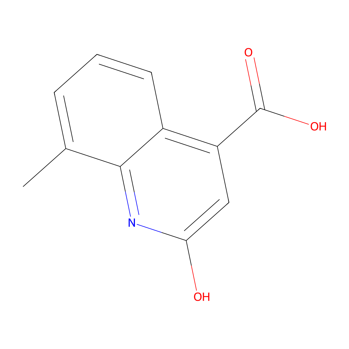 2-Hydroxy-8-methyl-quinoline-4-carboxylic acid molecular structure, CAS 30333-55-2