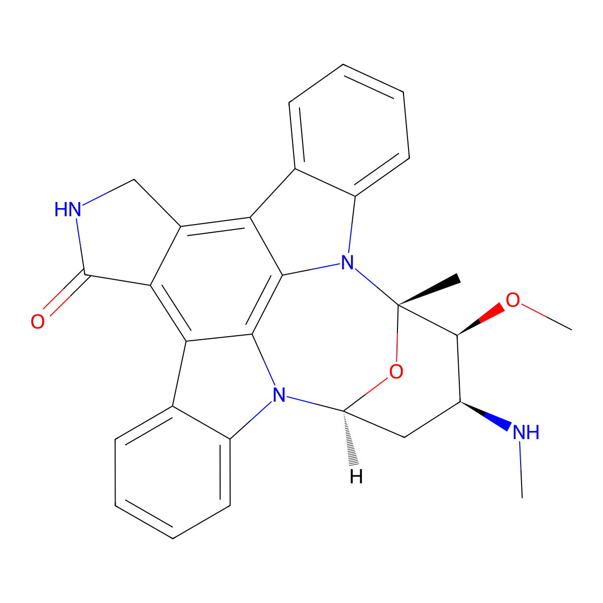 (2S,3S,4S,6S)-3-methoxy-2-methyl-4-(methylamino)-29-oxa-1,7,17-triazaoctacyclo[12.12.2.12,6.07,28.08,13.015,19.020,27.021,26]nonacosa-8,10,12,14,19,21,23,25,27-nonaen-16-one molecular structure, CAS 3033363-94-6