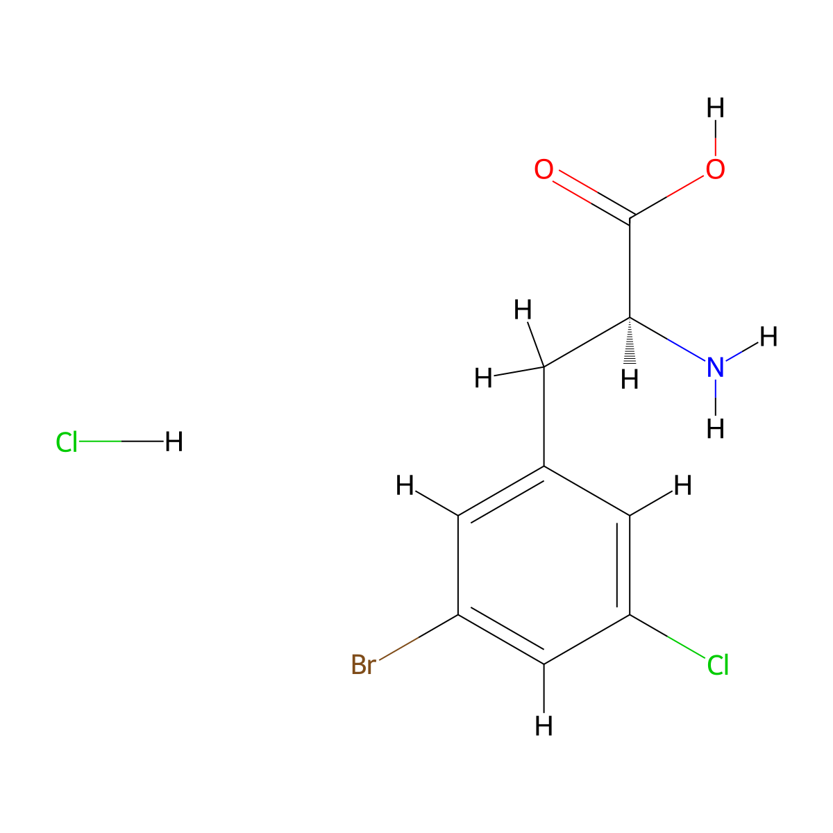 (2S)-2-amino-3-(3-bromo-5-chlorophenyl)propanoic acid;hydrochloride molecular structure, CAS 3033365-34-0